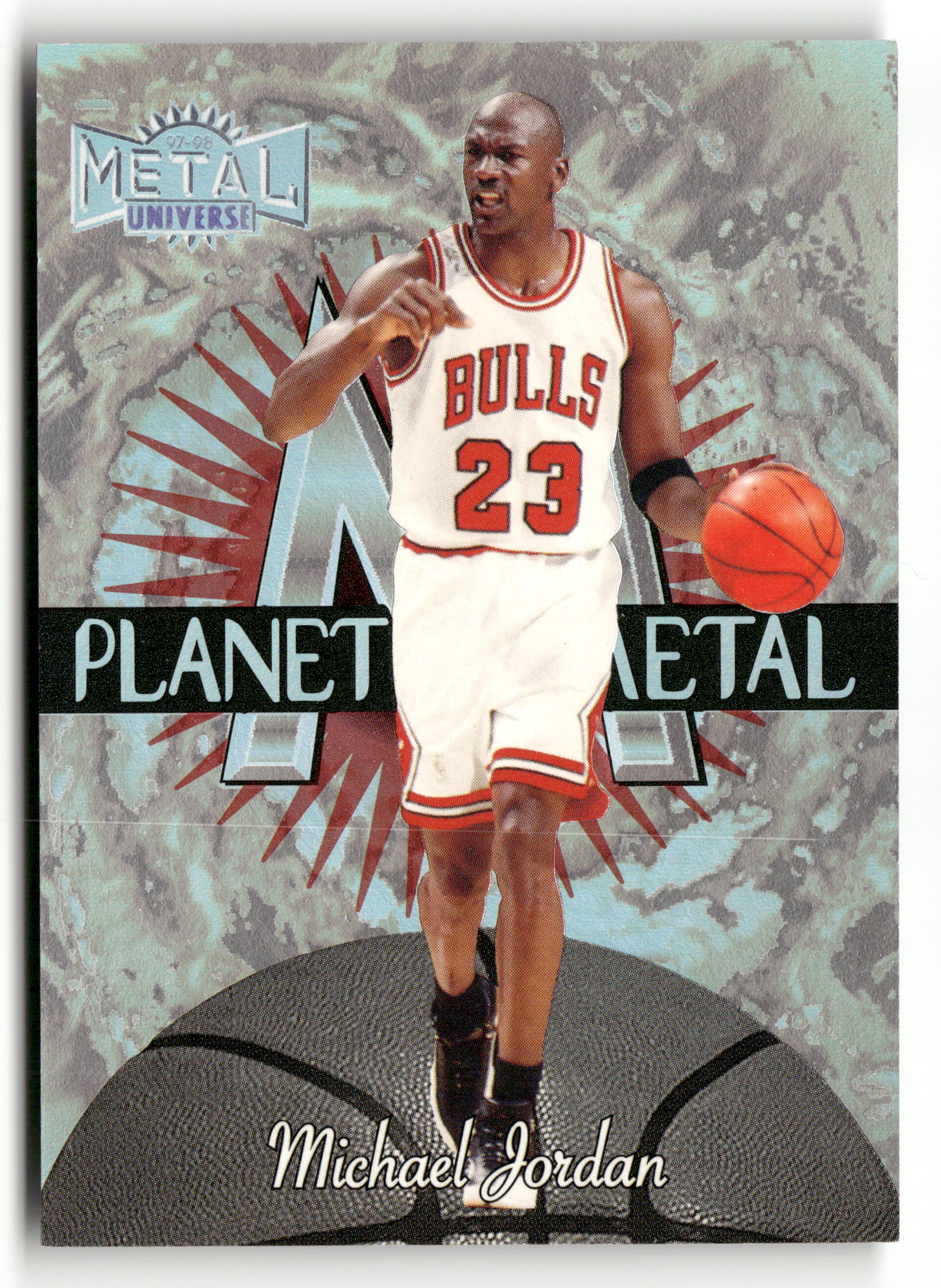 1997 Skybox Metal Universe No.1 Michael Jordan Planet Metal