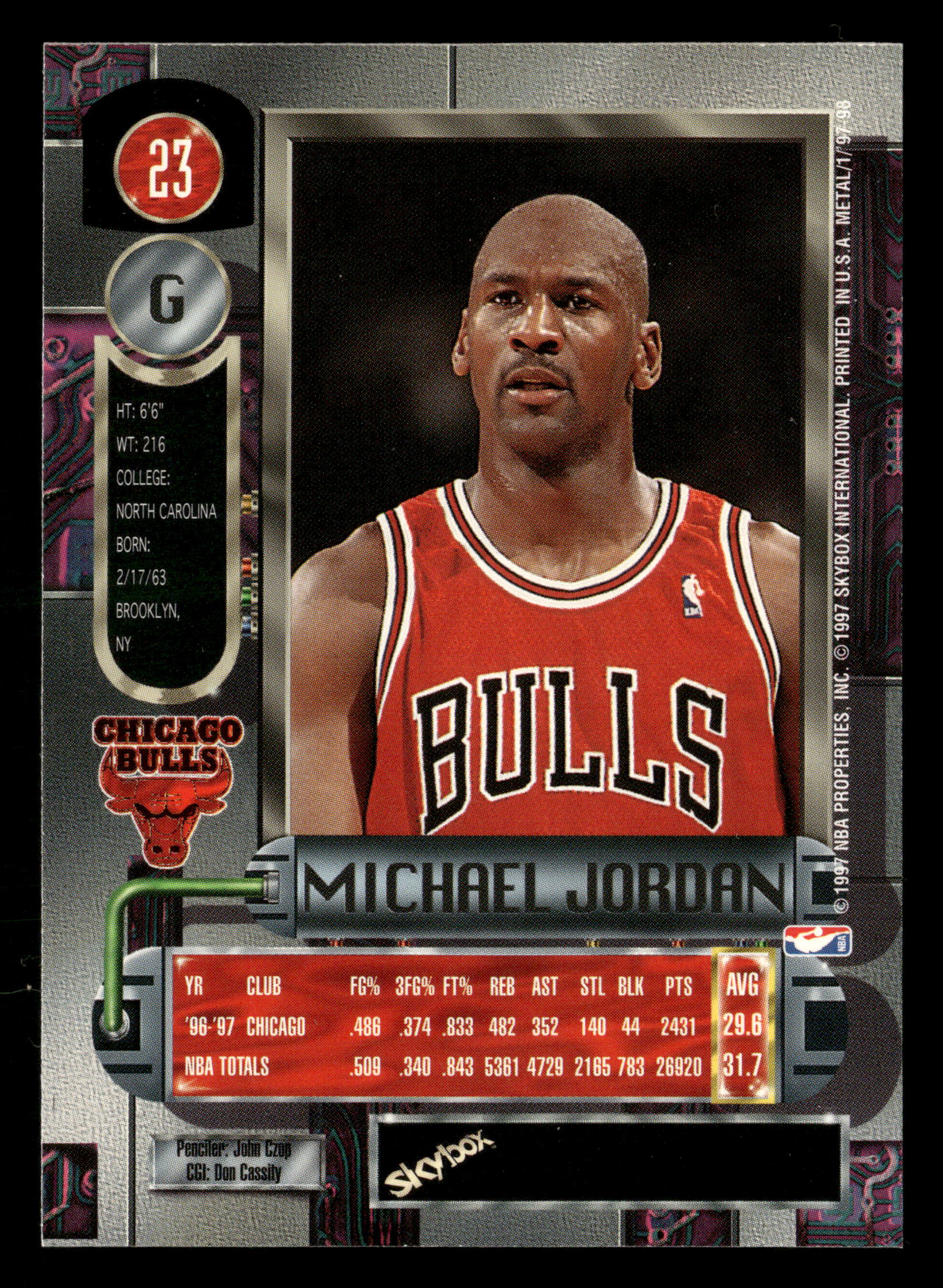 1997-98 Skybox Metal Universe No.23 Michael Jordan - Image 2