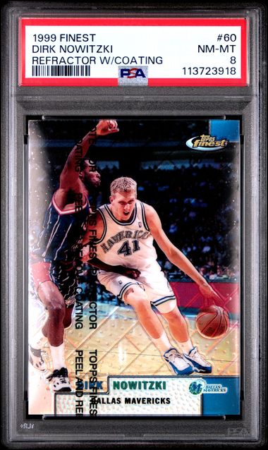 1999 Finest #60 Dirk Nowitzki Refractor w/Coating PSA 8