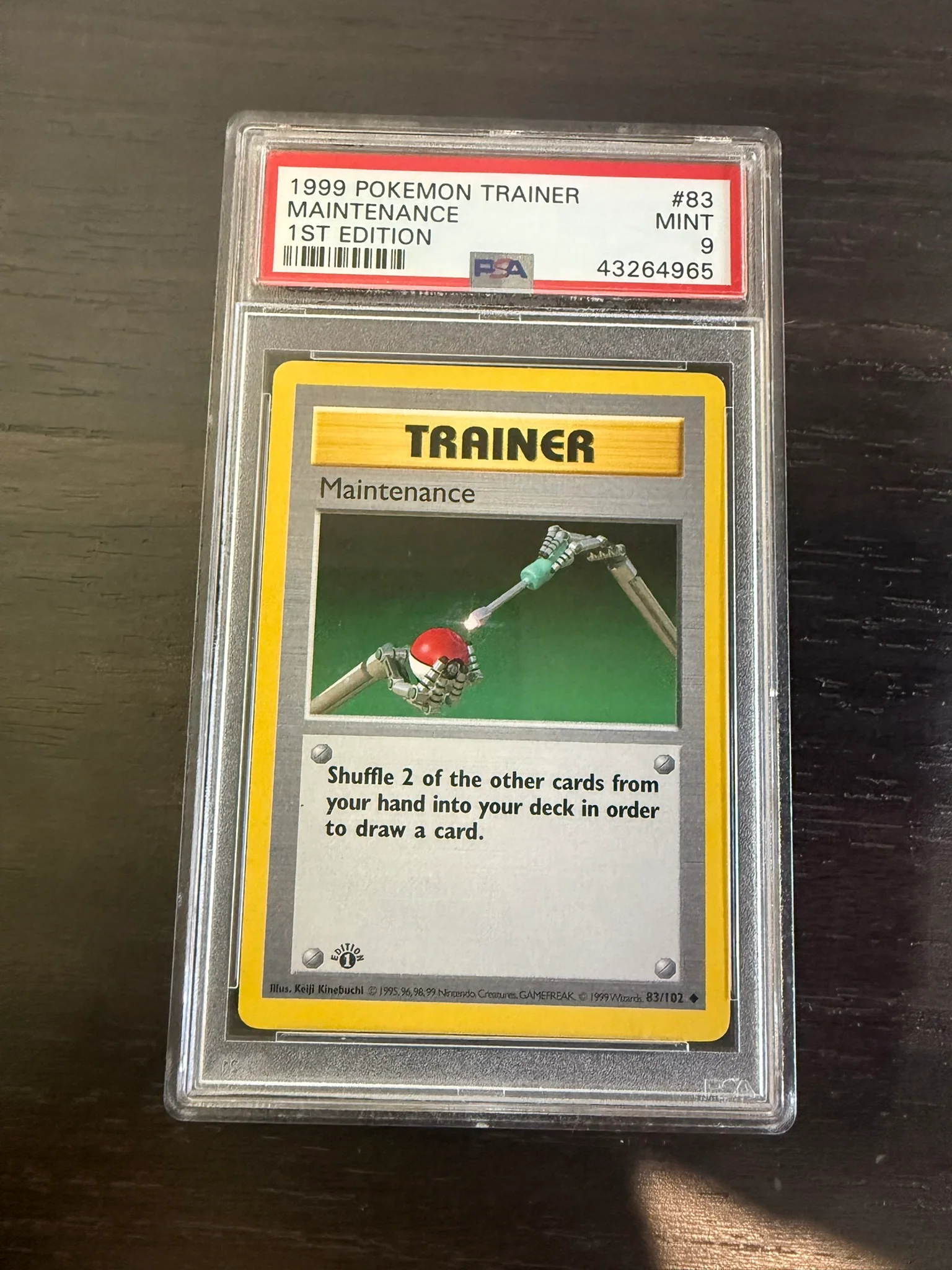 1999 Pokemon Base Set #83 Maintenance 1st Edition PSA 9