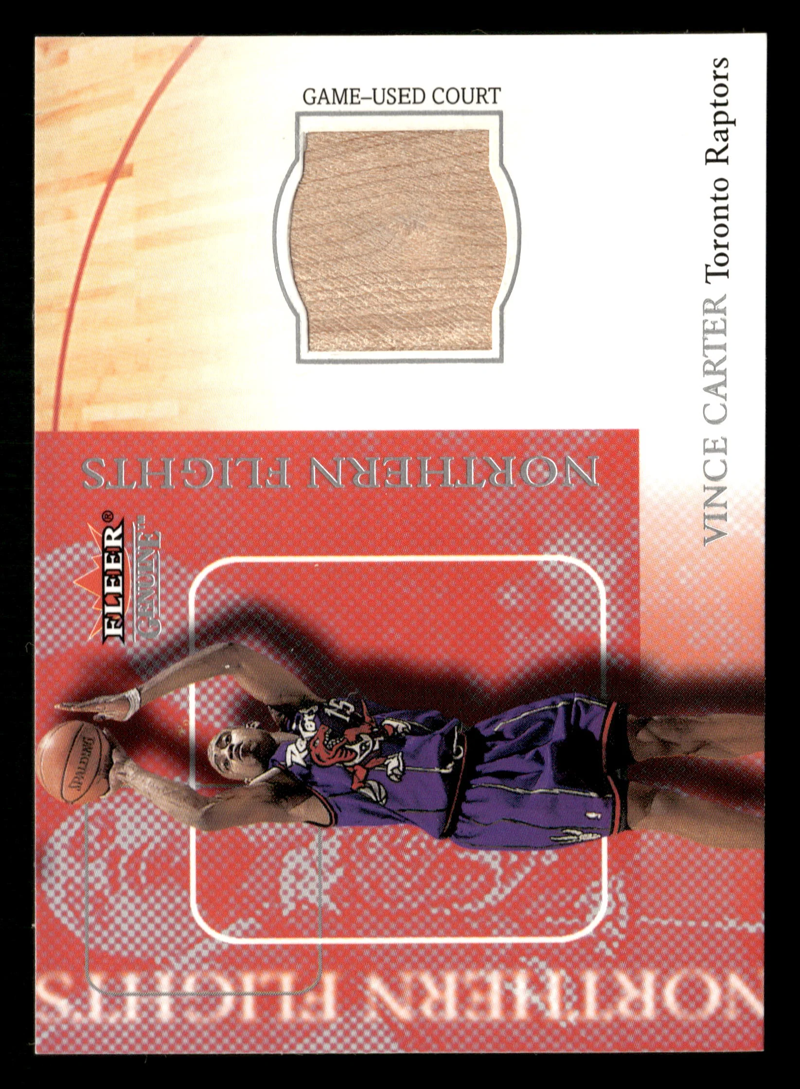 2000-01 Fleer Genuine Northern Flights Vince Carter 3 of 5 Game-Used Court Relic
