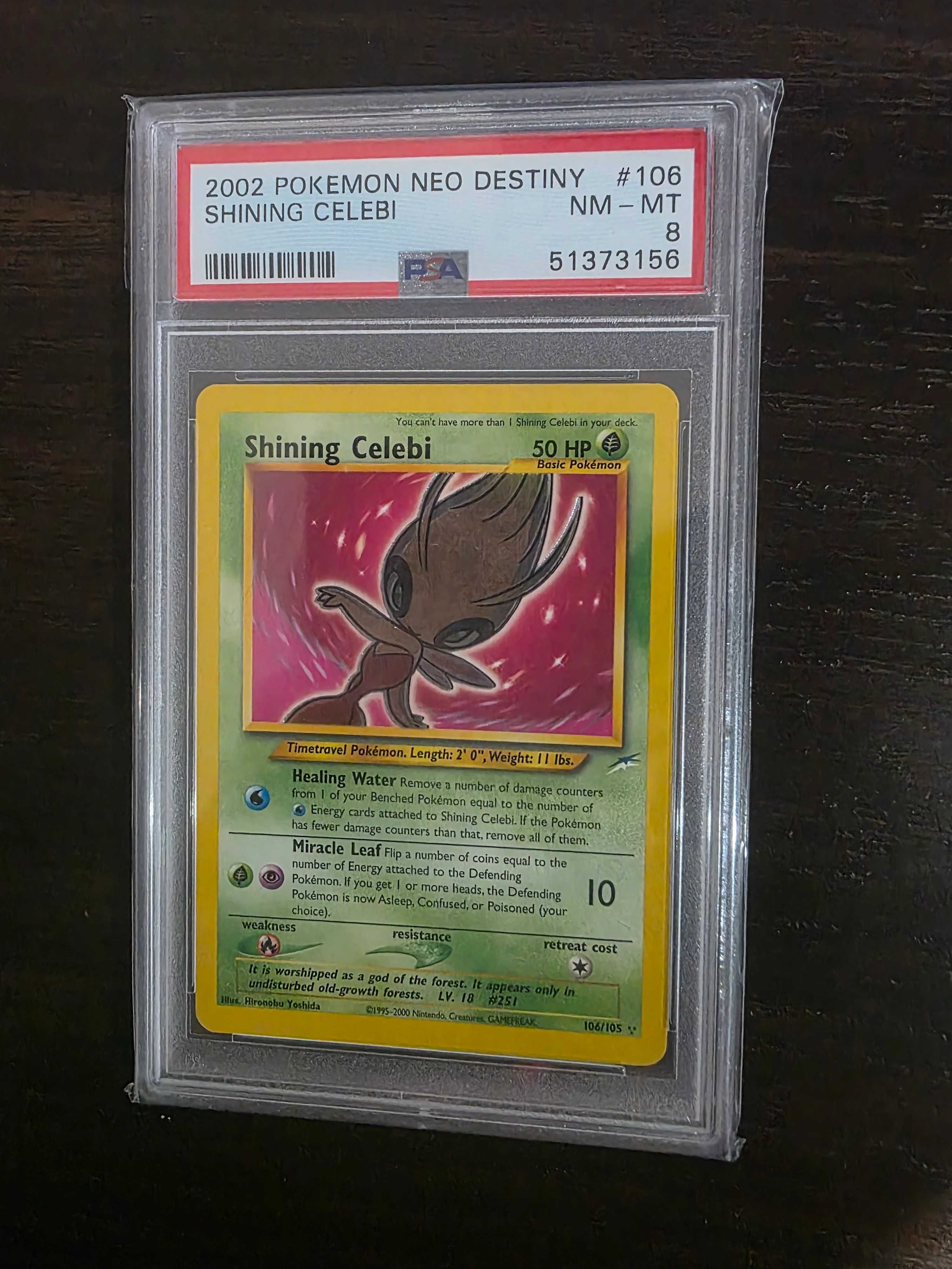 2002 Pokemon Neo Destiny #106 Shining Celebi PSA 8
