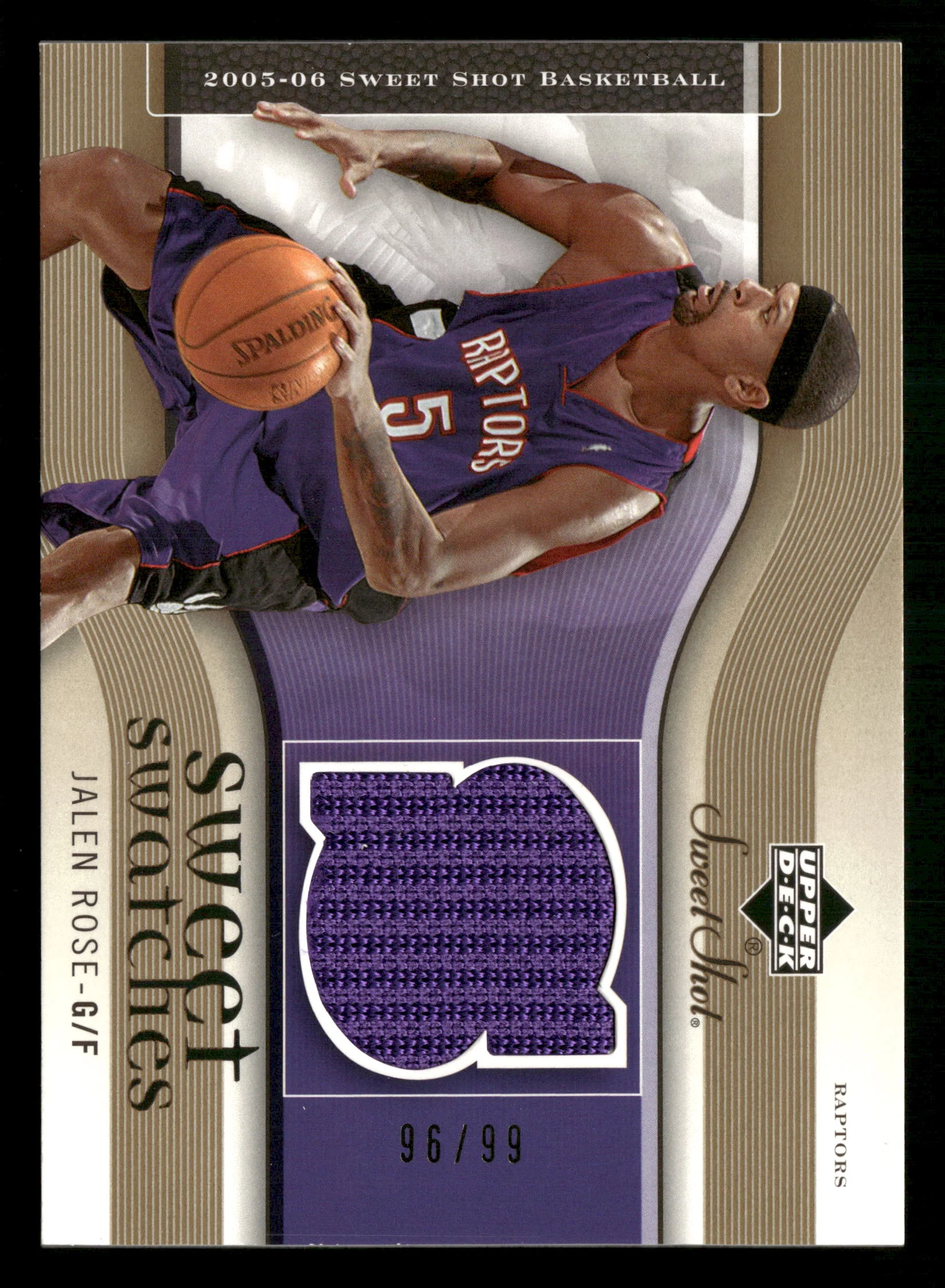 2005-06 Upper Deck Sweet Shot #SW-JL Jalen Rose Sweet Swatches Gold #/99