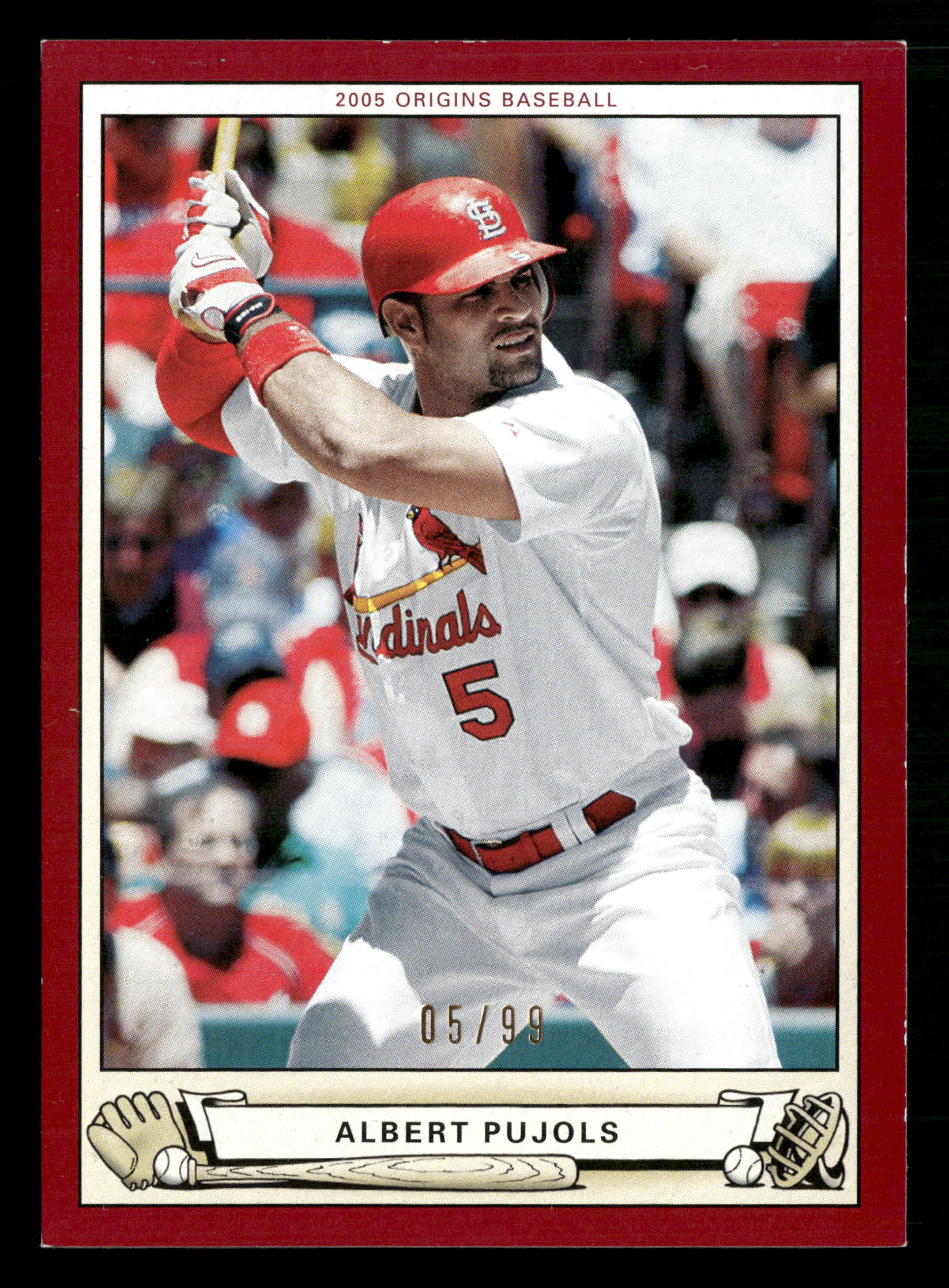 2005 UD Origins #30 Albert Pujols Red #/99