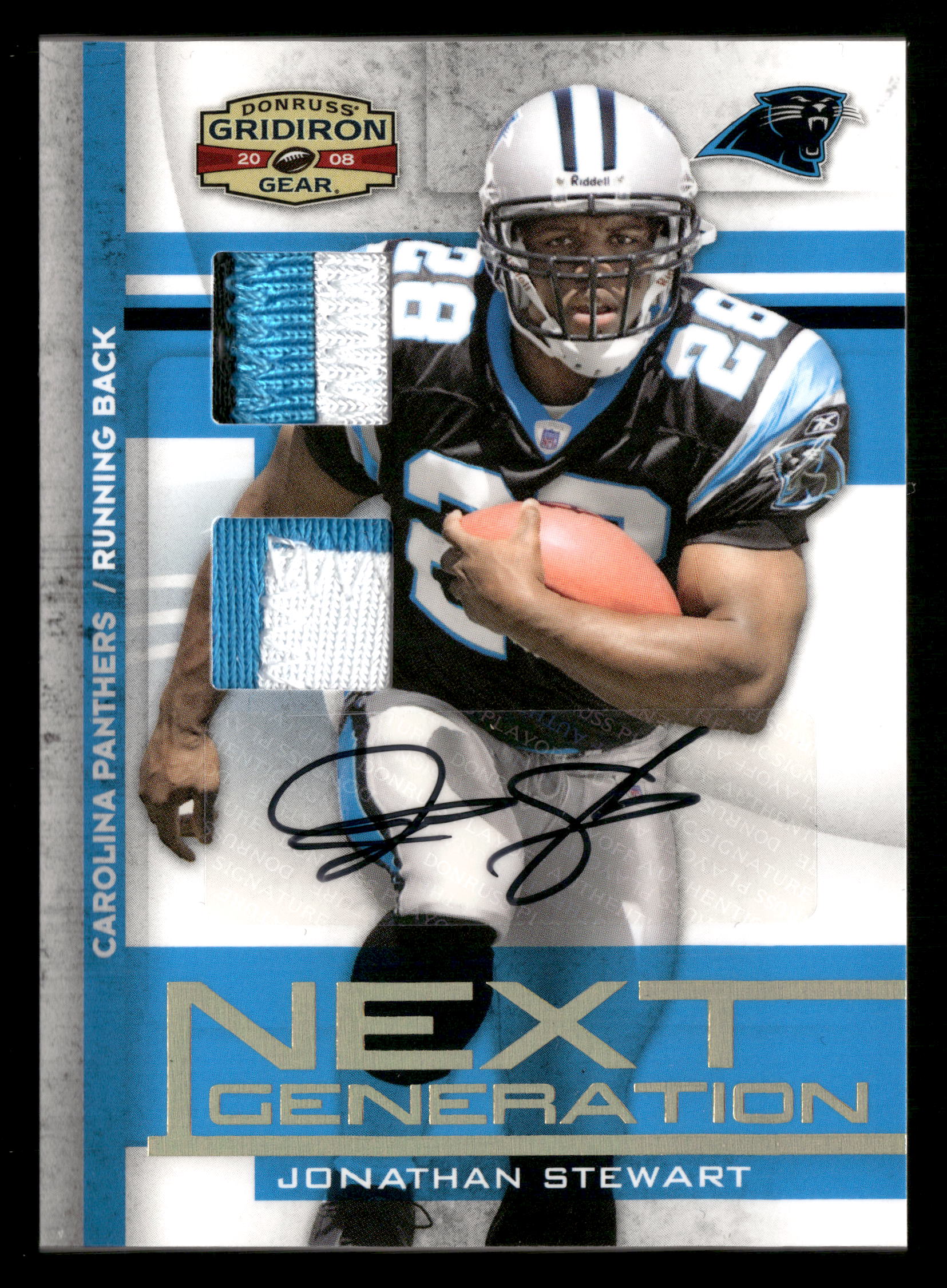 2008 Donruss #NG-11 Jonathan Stewart Next Generation Jerseys Combos Auto #/15