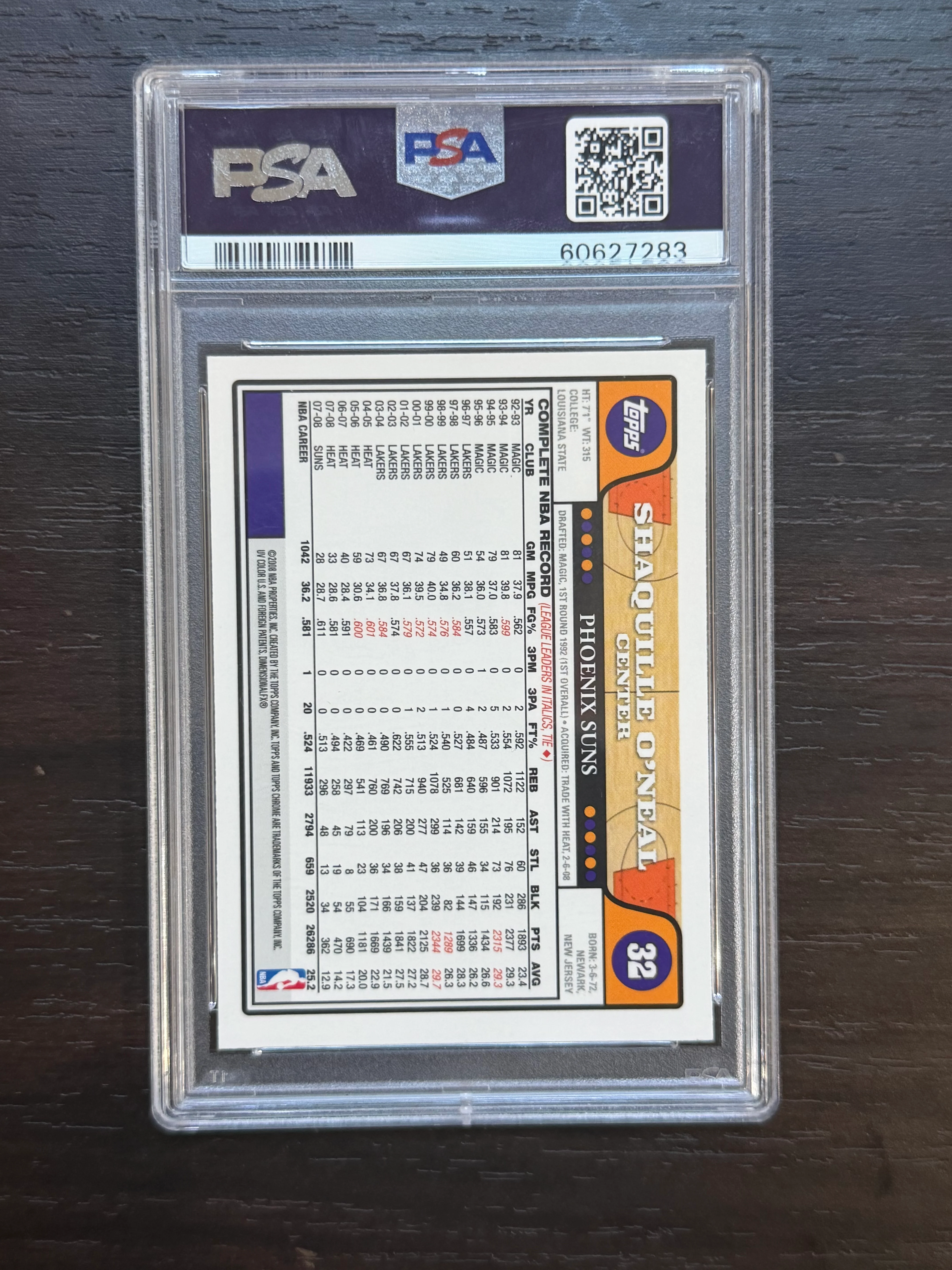2008 Topps Chrome #32 Shaquille O'Neal PSA 10 - Image 2