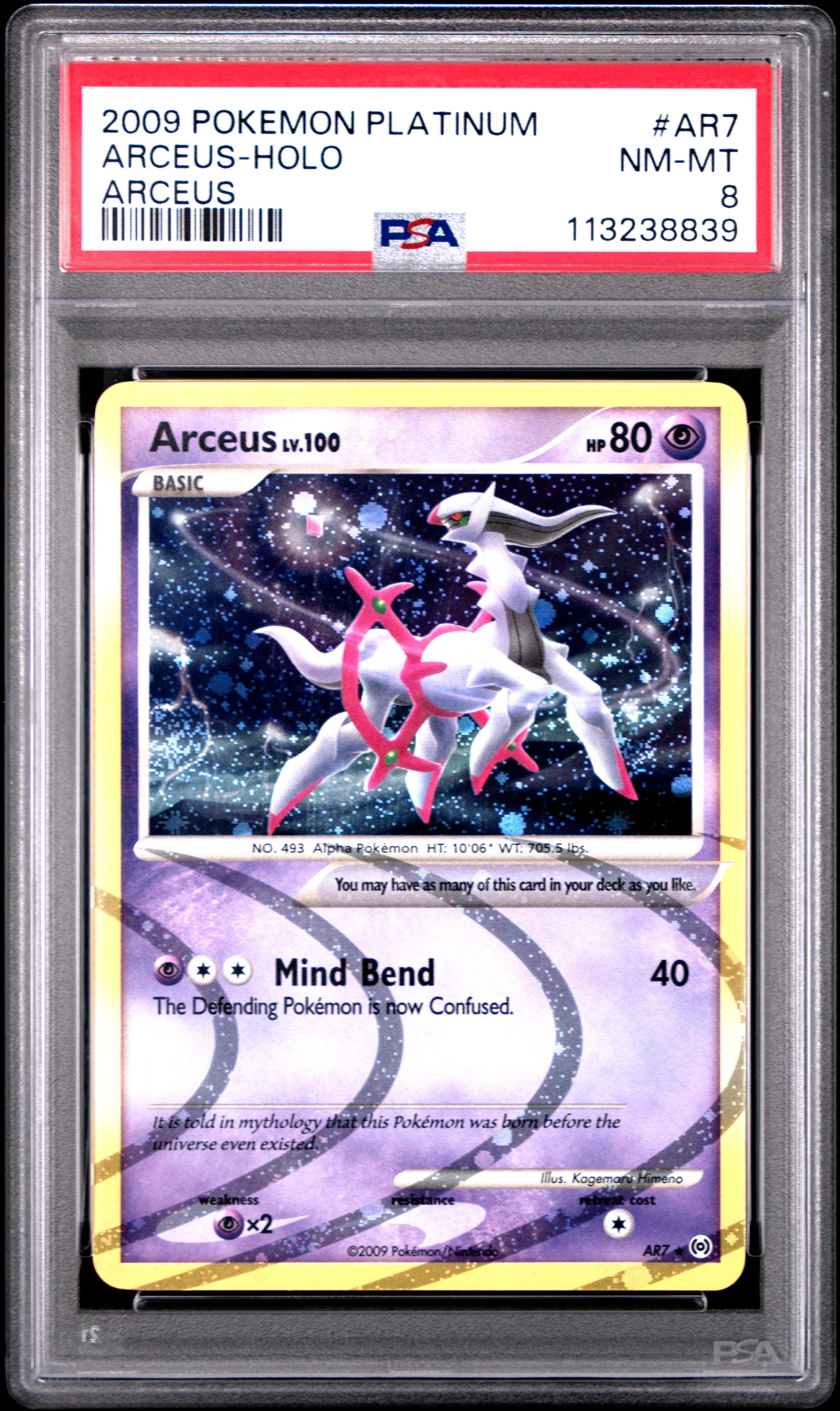 2009 Pokemon Platinum Arceus #AR7 Arceus-Holo Arceus PSA 8