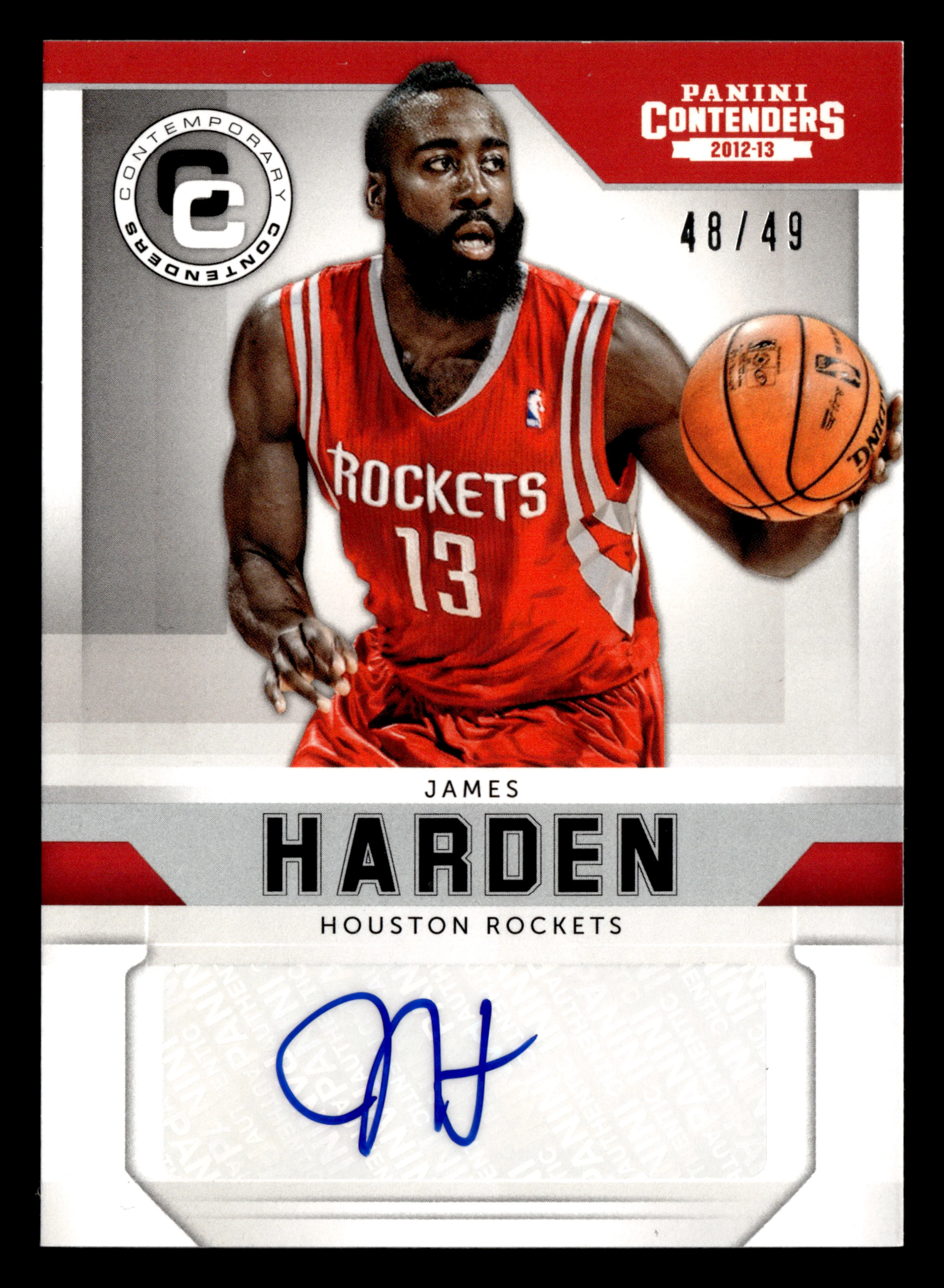 2012-13 Panini Contenders #9 James Harden Contemporary Contenders Auto /49