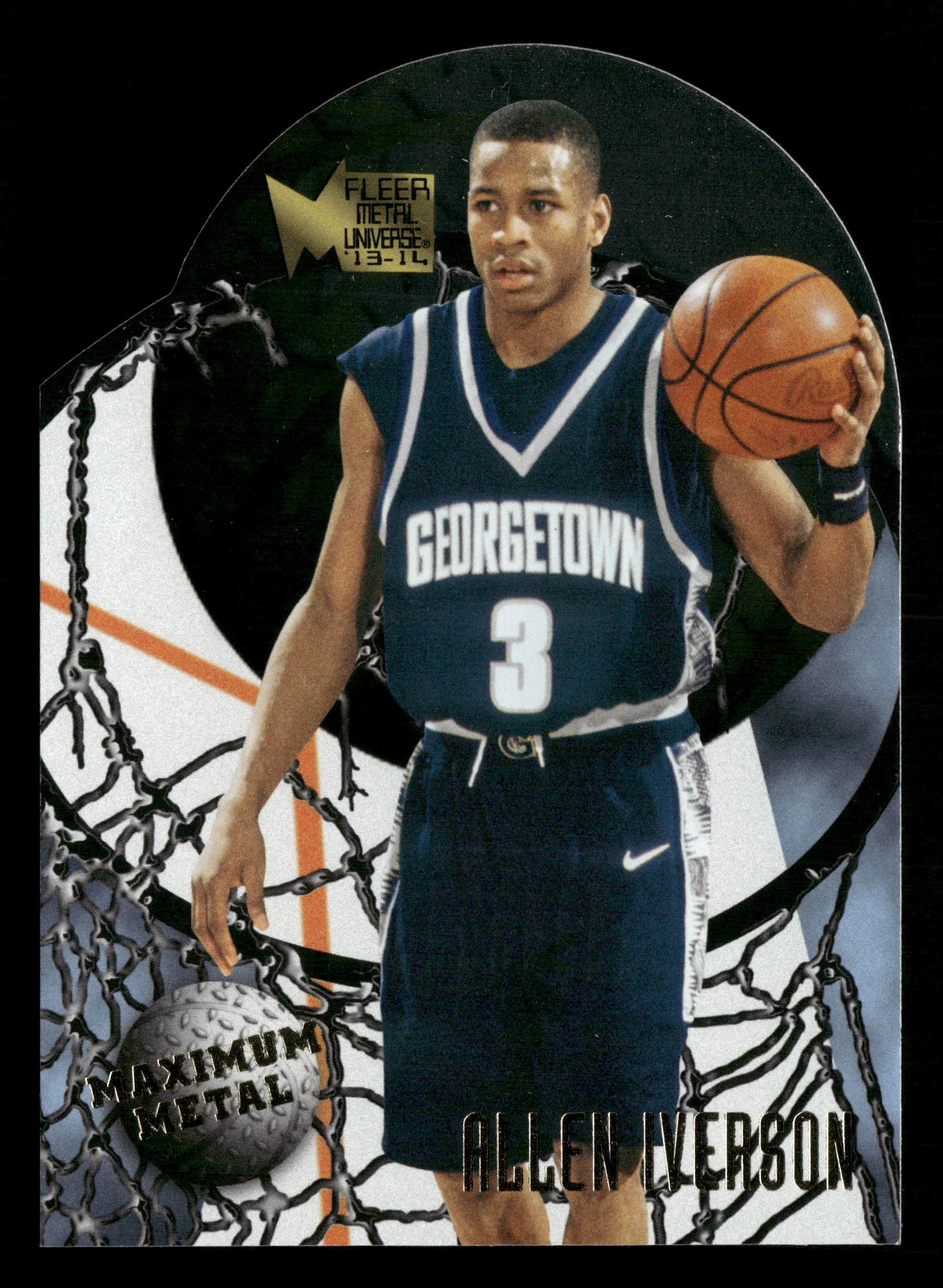 2013-14 Fleer Retro #8HZ9D Allen Iverson Maximum Metal Die Cut /20