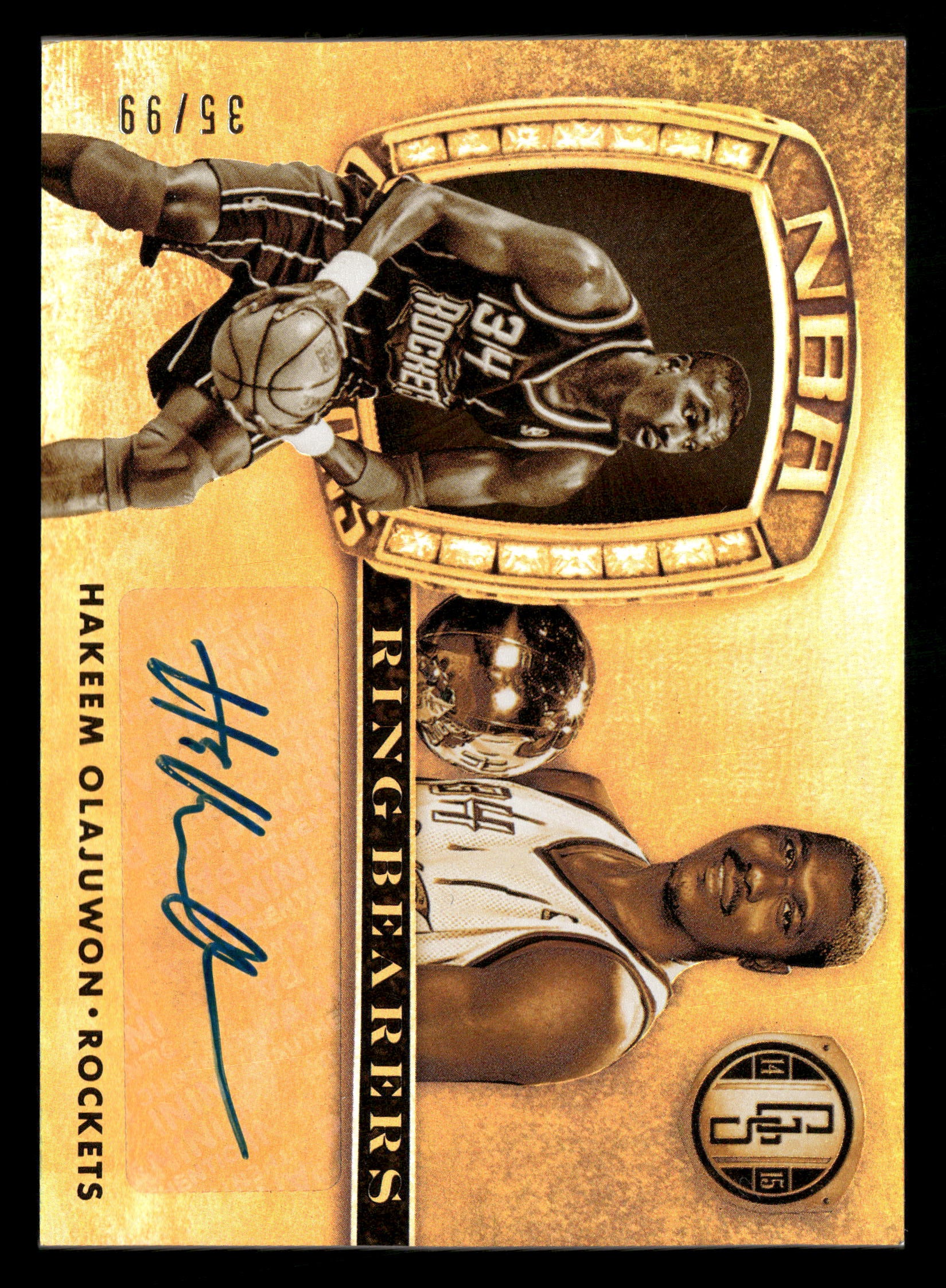 2014-15 Panini Gold Standard #20 Hakeem Olajuwon Ring Bearers Autographs #/99