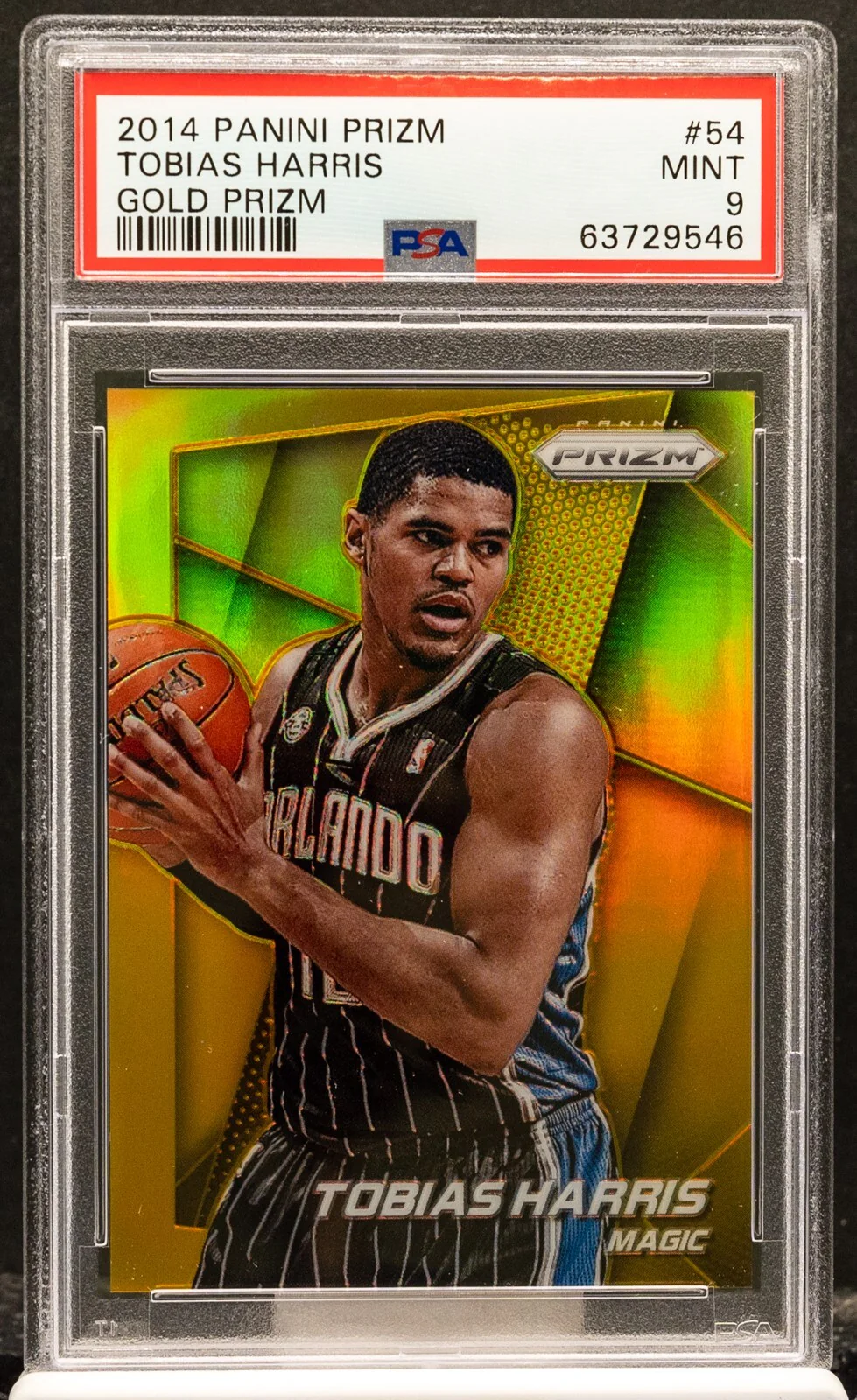 2014 Panini Prizm #54 Tobias Harris Gold Prizm 07/10 PSA 9