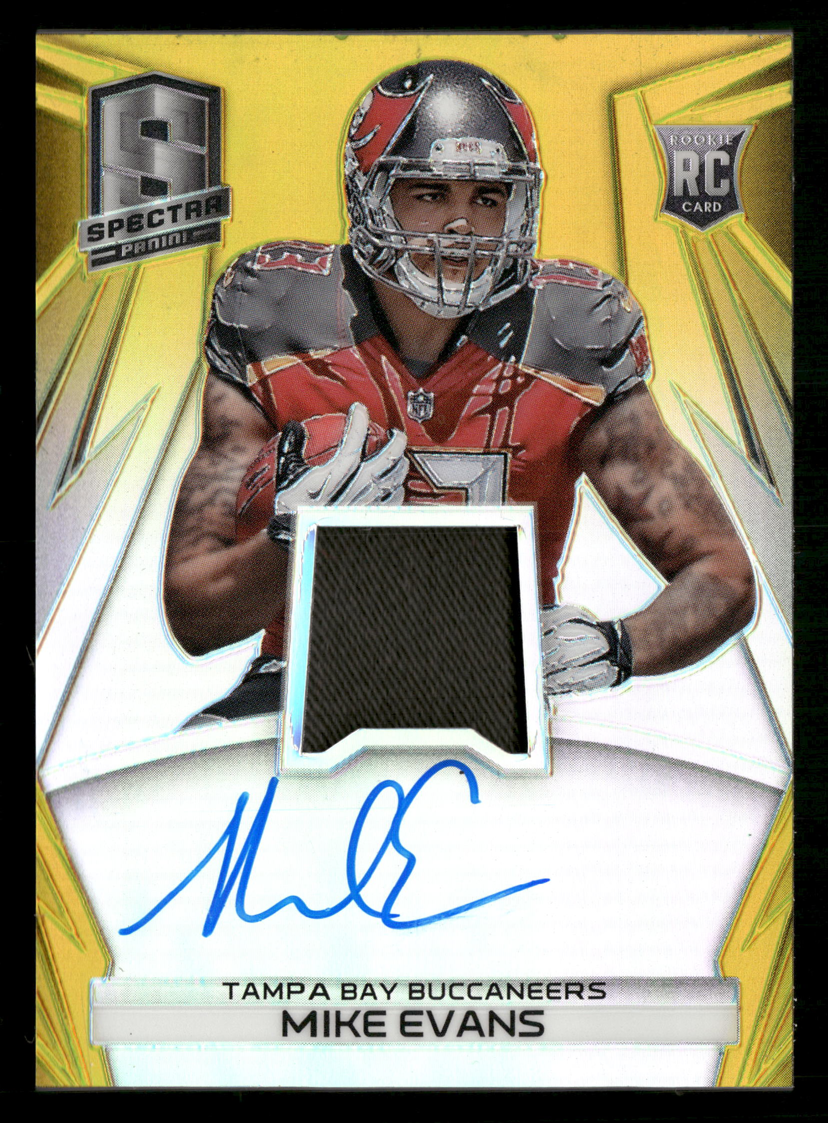 2014 Panini Spectra #230 Mike Evans Prizms Gold #/25 Patch Autograph