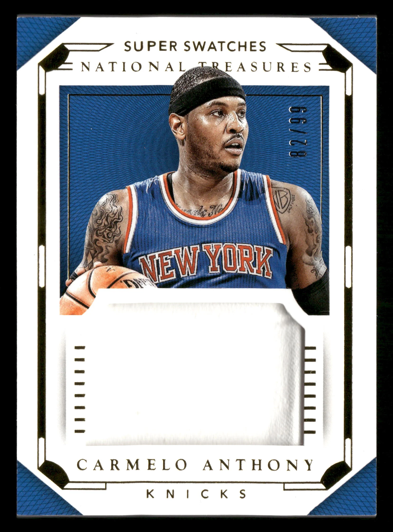 2015-16 National Treasures Carmelo Anthony Super Swatches #38 Game Worn /99