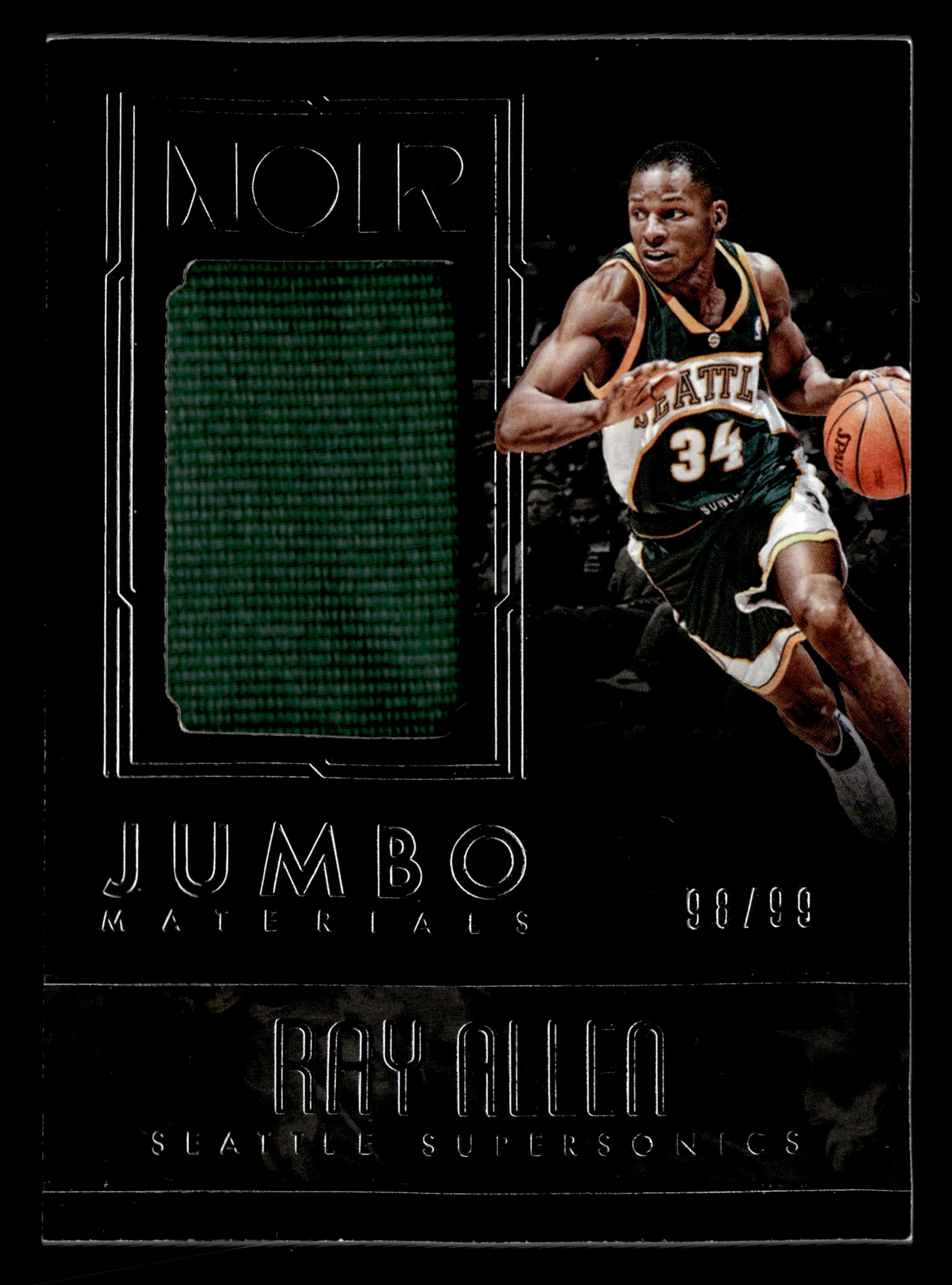 2016-17 Panini Noir #56 Ray Allen Jumbo Materials #/99