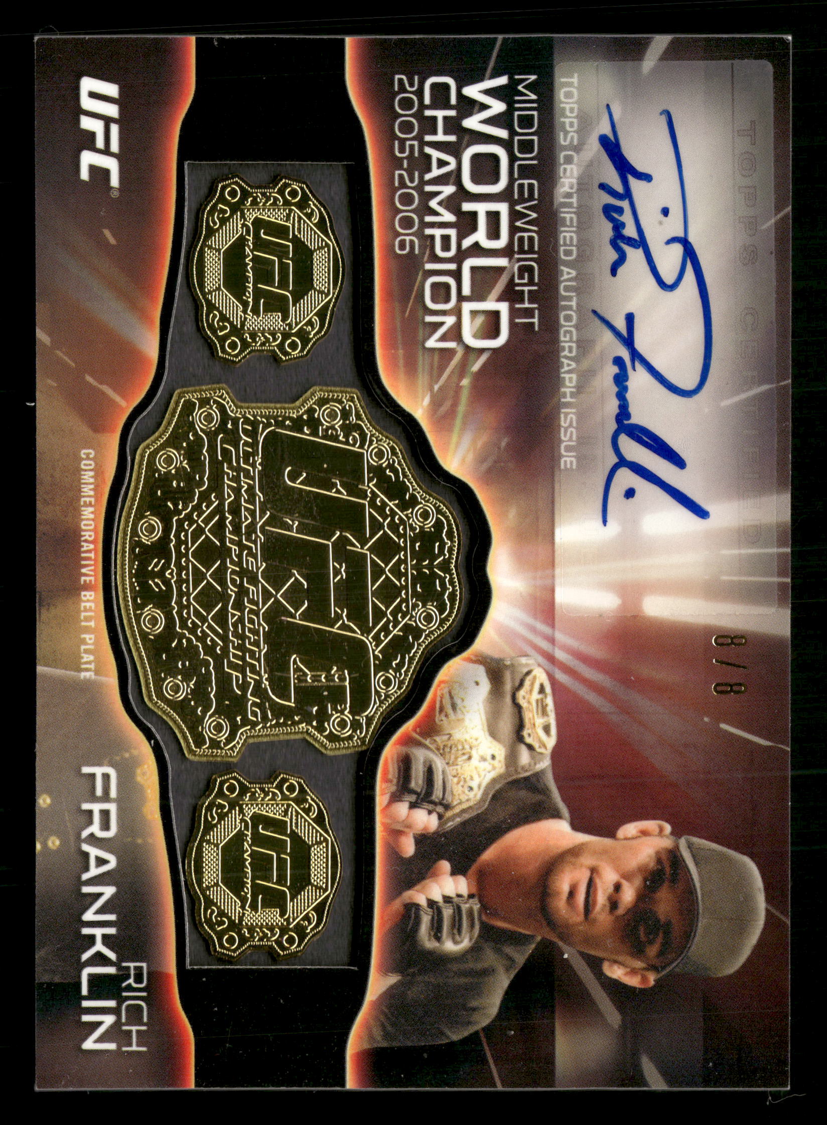 2016 Knockout #CBPAR-RF Rich Franklin Championship Belt Plate Auto Relic #/8