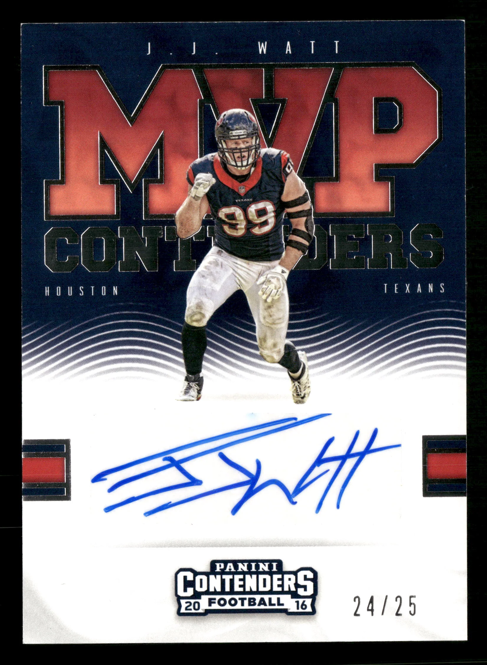 2016 Panini Contenders #19 J.J. Watt MVP Contenders Autographs #/25