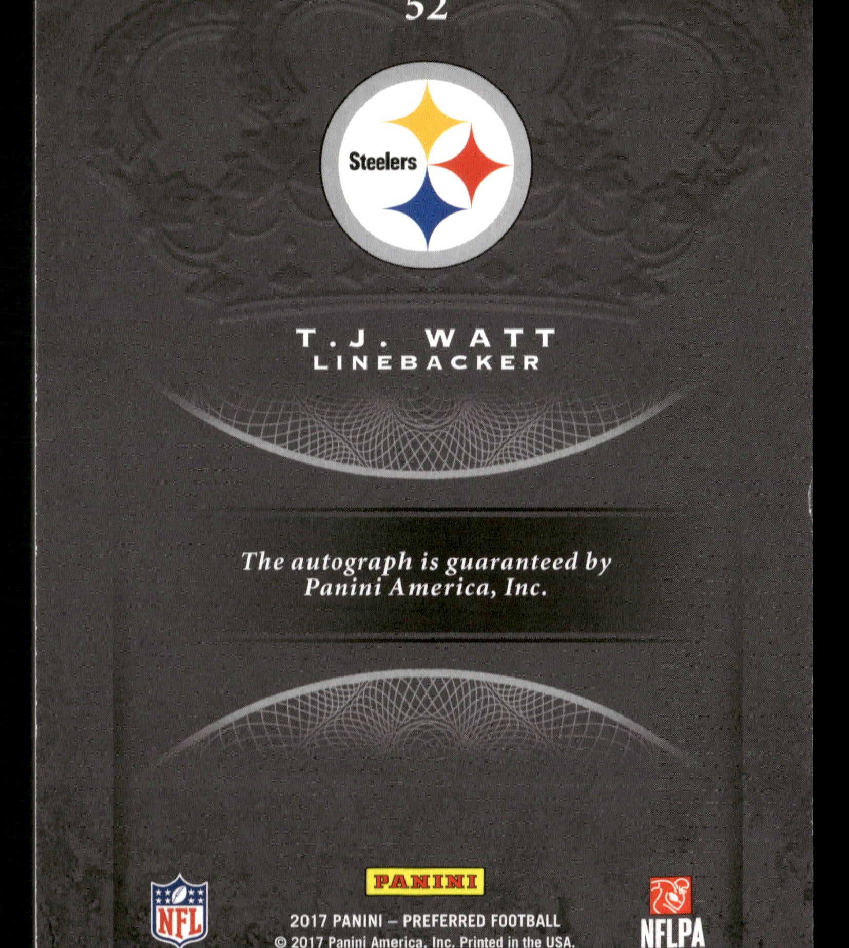 2017 Panini Crown Royale #52 T.J. Watt Rookie Autographs - Image 2