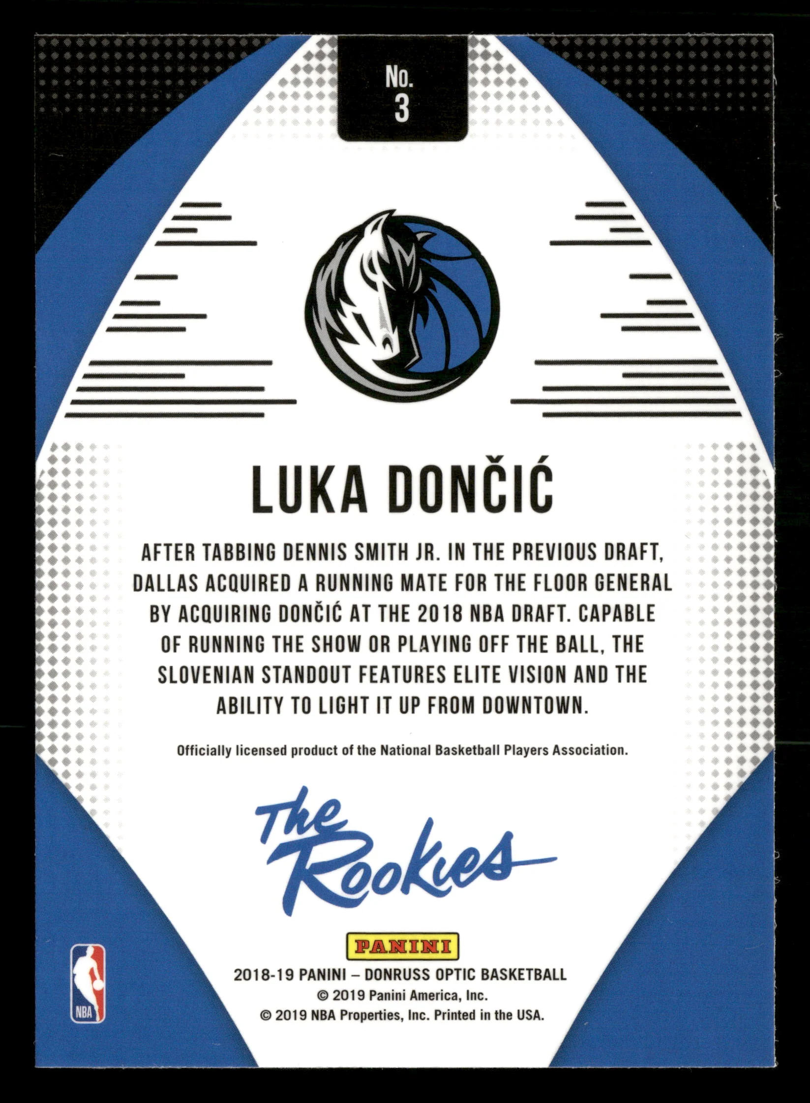 2018-19 Donruss Optic #3 Luka Doncic The Rookies - Image 2