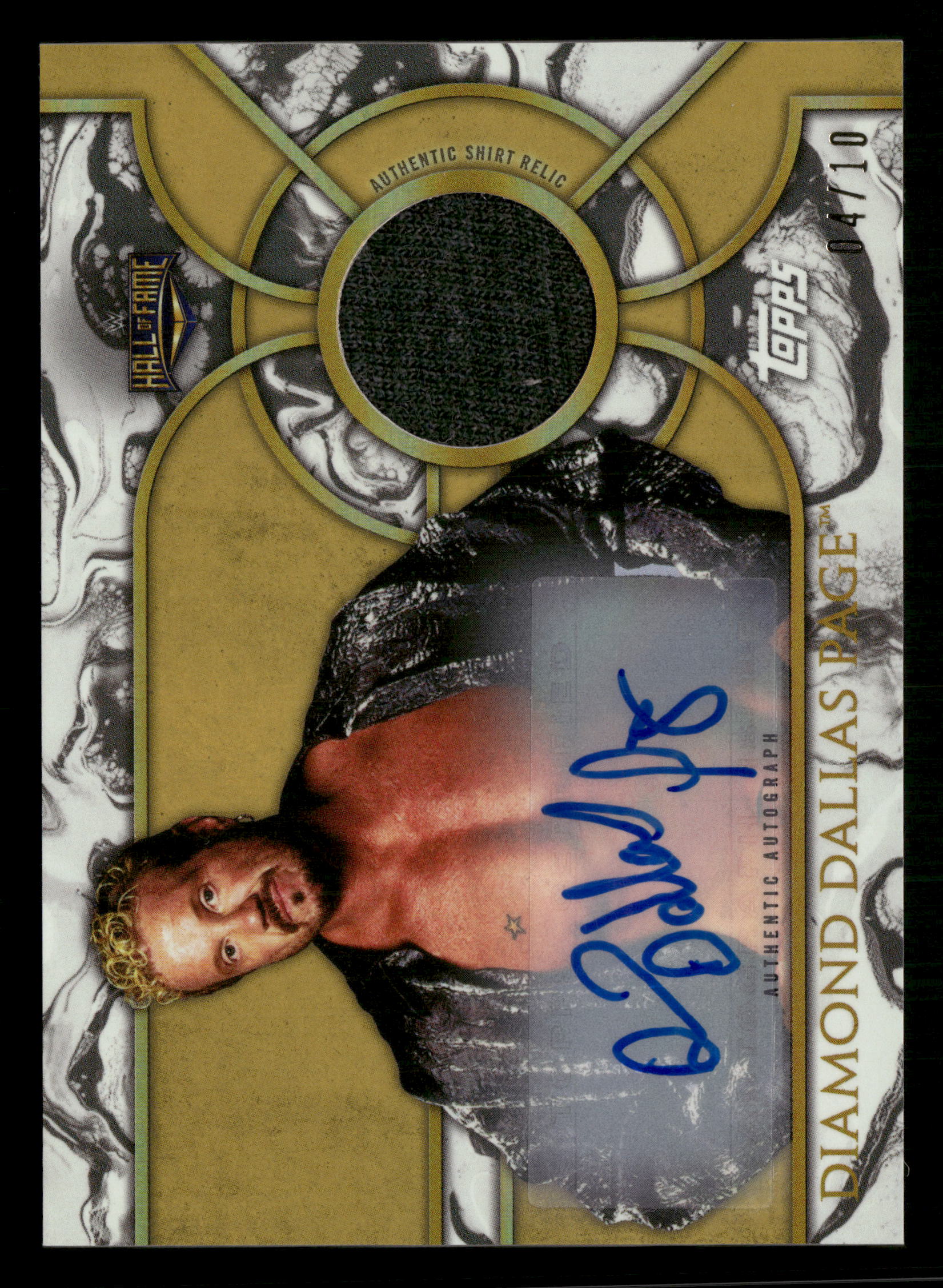 2018 Legends of WWE #ASR-DP Diamond Dallas Page Auto Shirt Relics Gold #/10