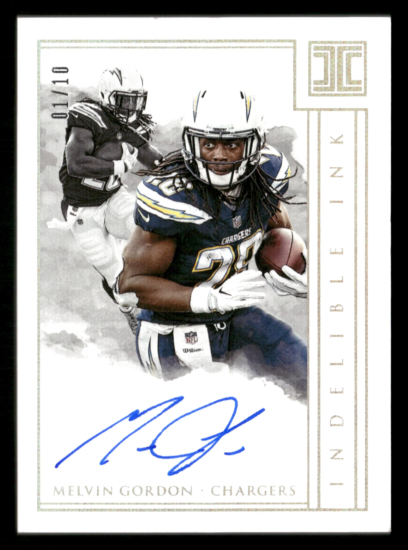 2018 Panini Impeccable #II-MG Melvin Gordon Indelible Ink Silver #/10