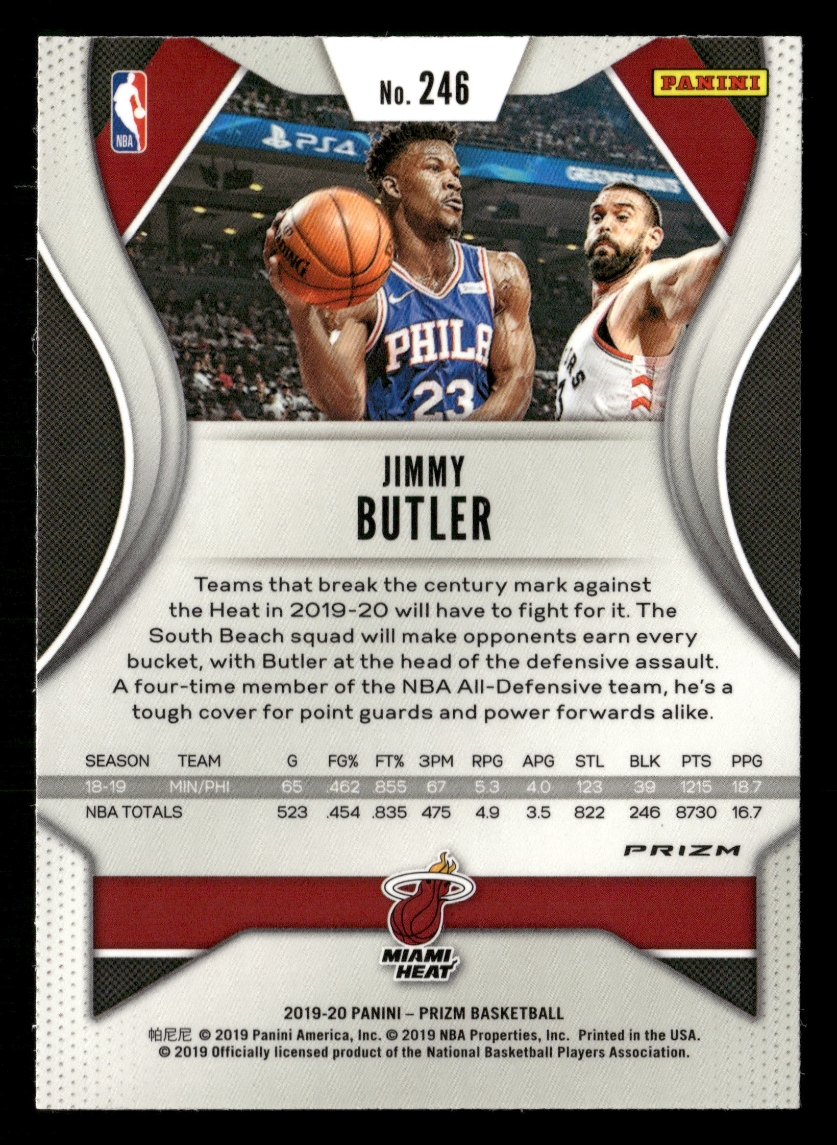 2019-20 Prizm #246 Jimmy Butler Tiger Choice Prizm SSP - Image 2