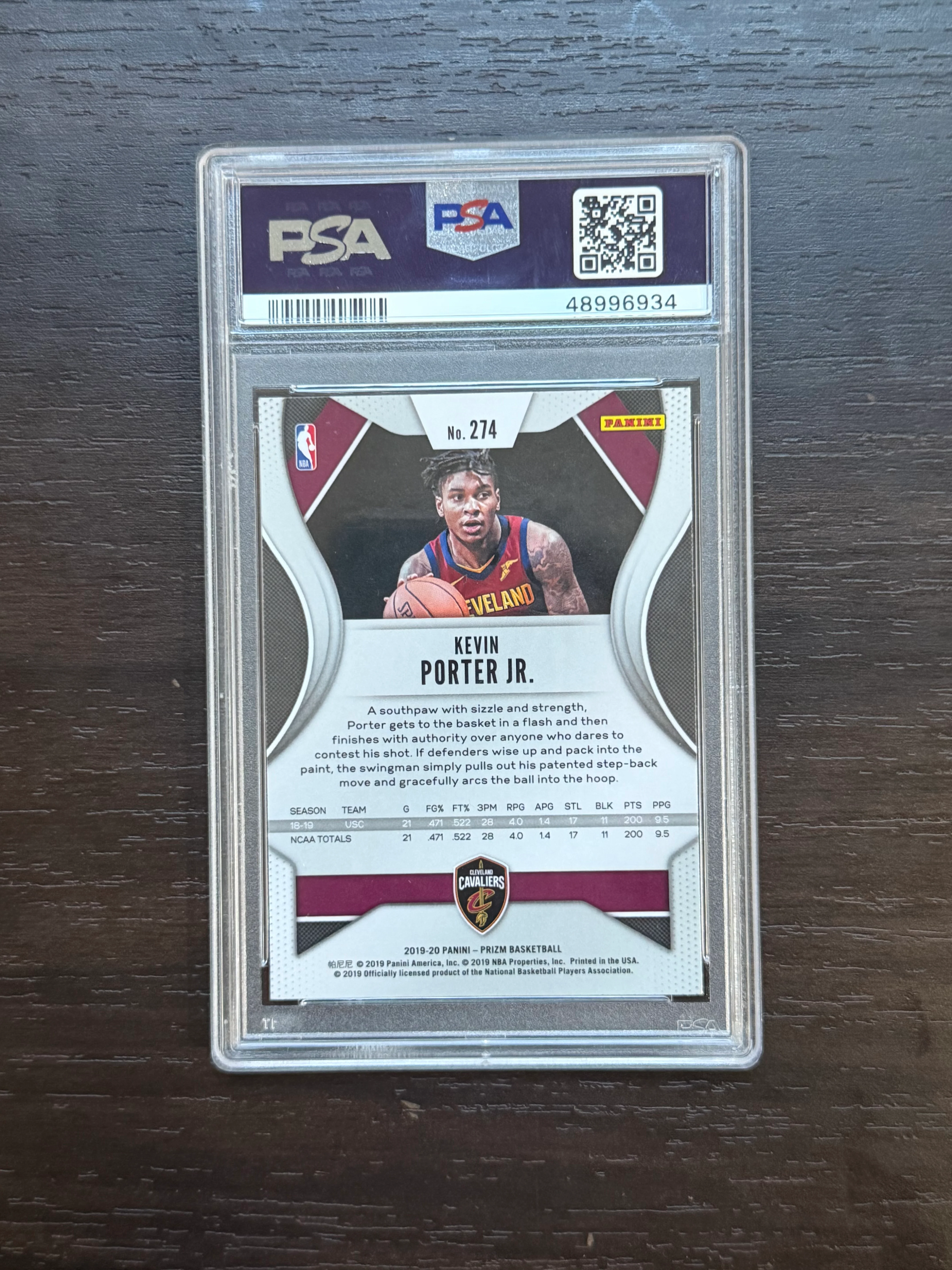 2019 Panini Prizm #274 Kevin Porter Jr. PSA 9 - Image 2