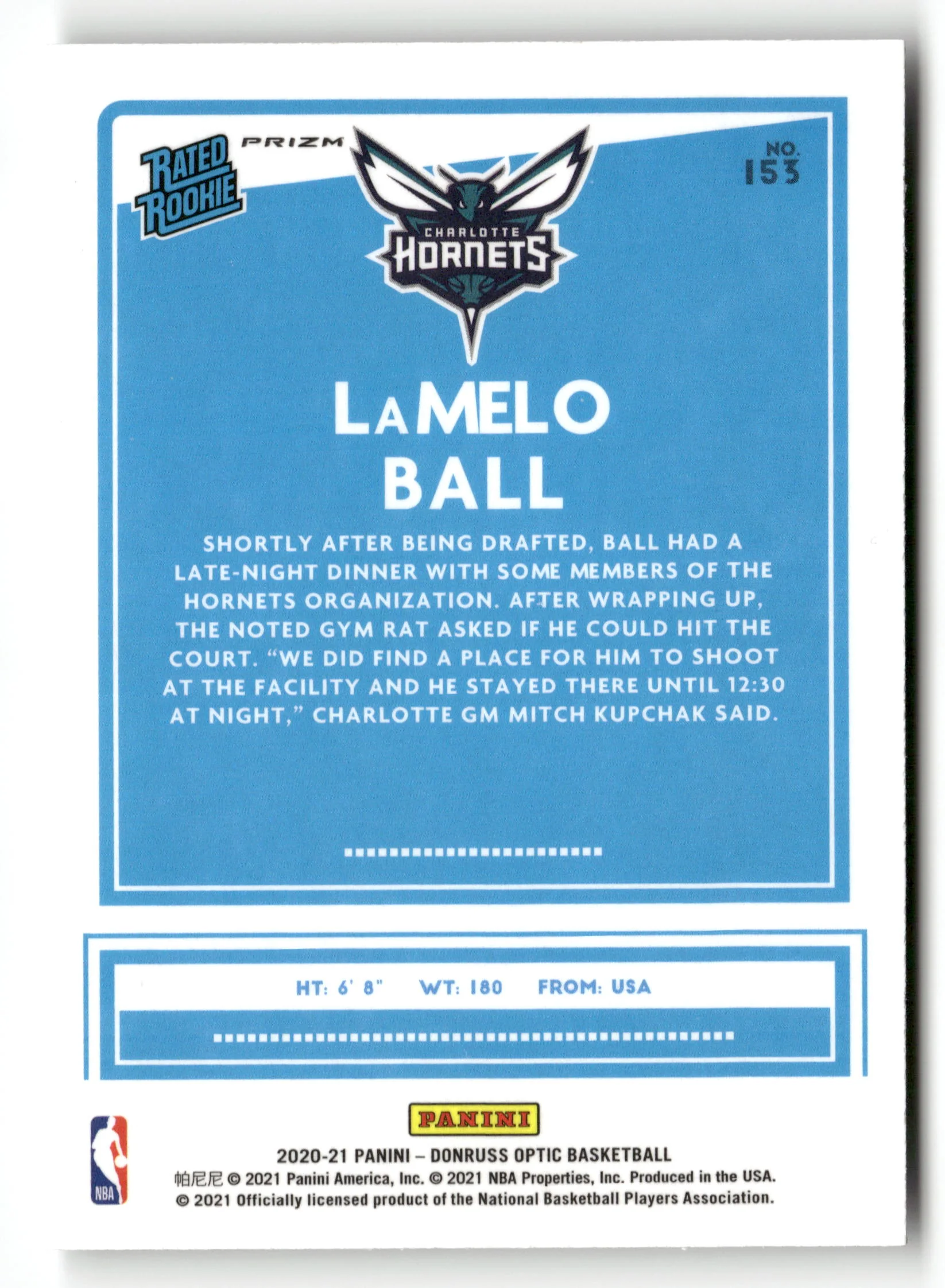 2020-21 Donruss Optic #153 LaMelo Ball Holo - Image 2