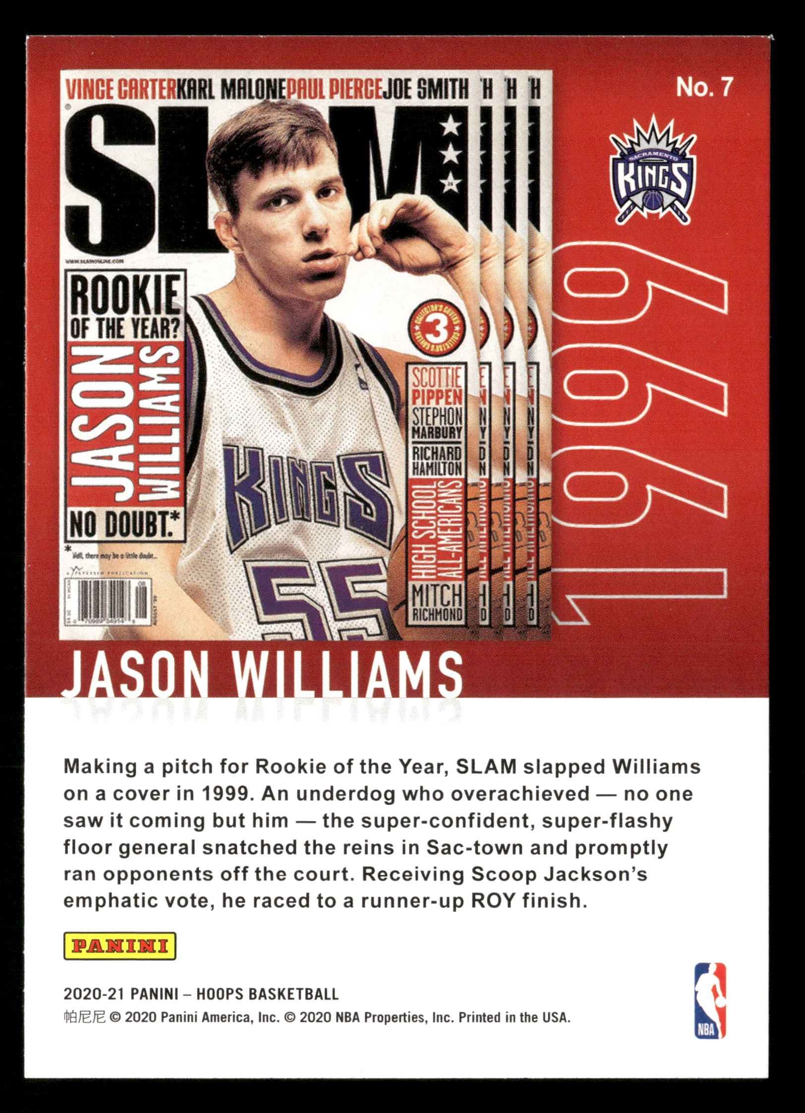 2020-21 Hoops #7 Jason Williams Slam - Image 2