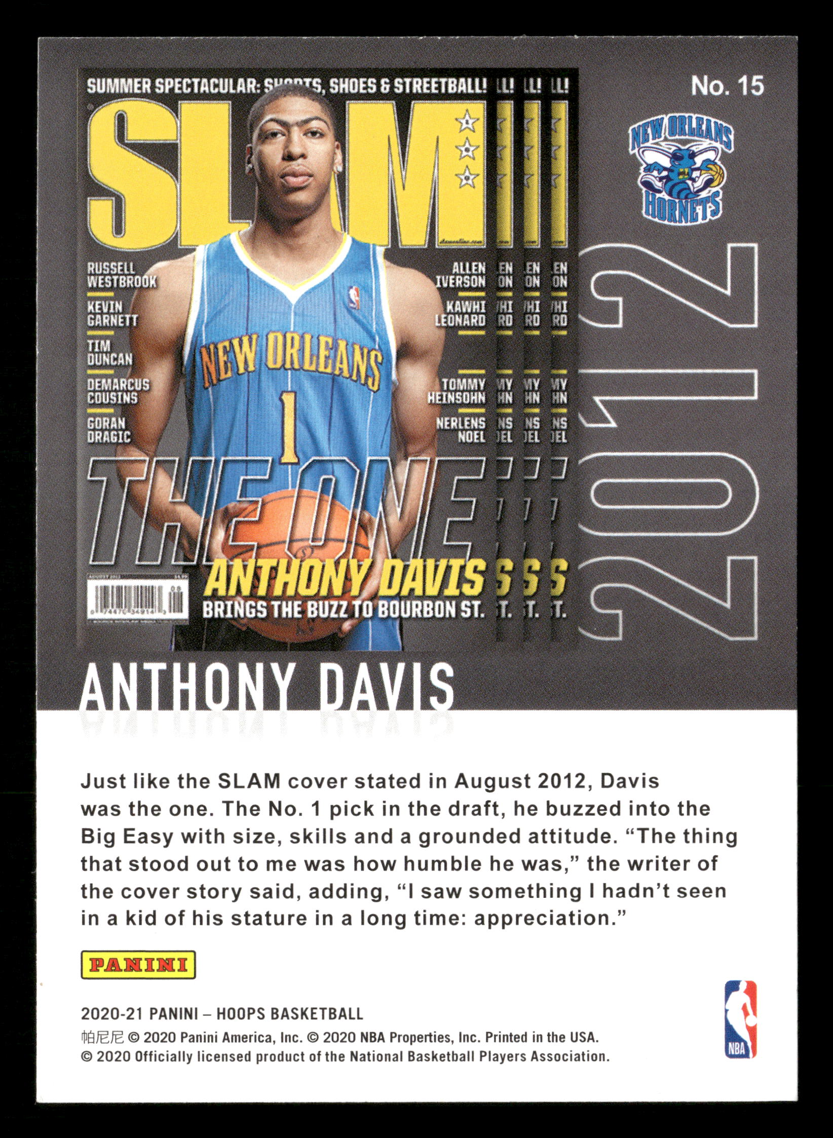 2020-21 Hoops Winter #15 Anthony Davis Slam - Image 2