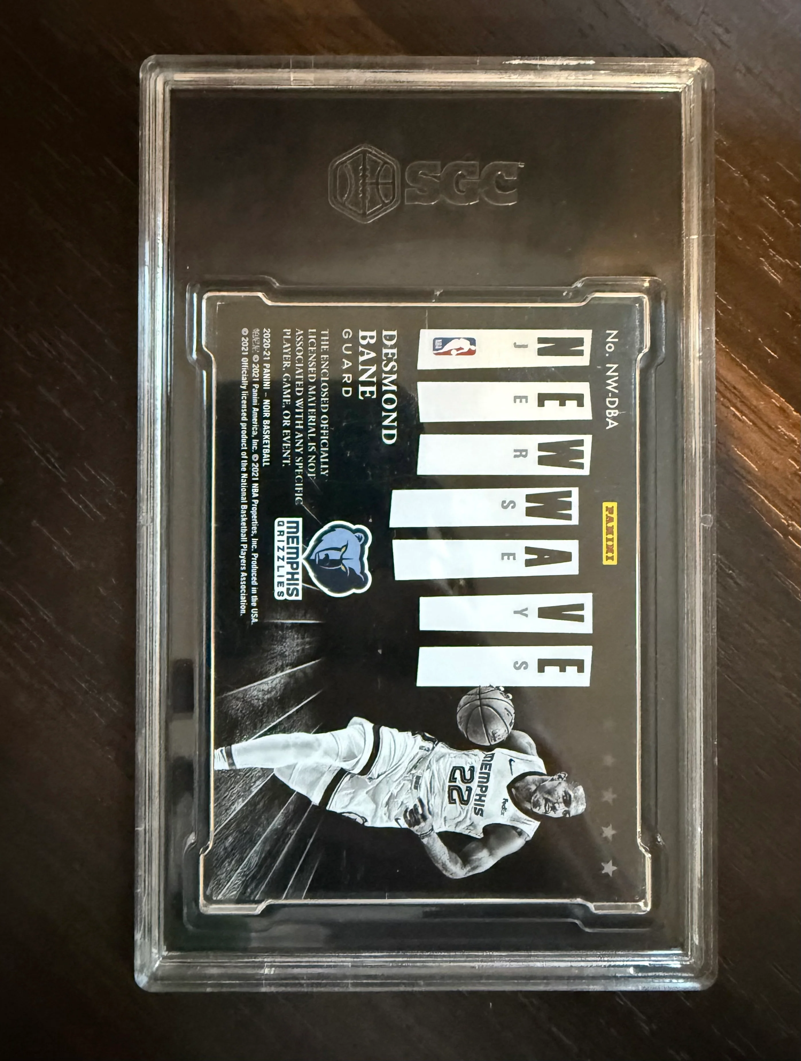 2020-21 Noir #NW-DBA Desmond Bane New Wave Jerseys #/99 - Image 2