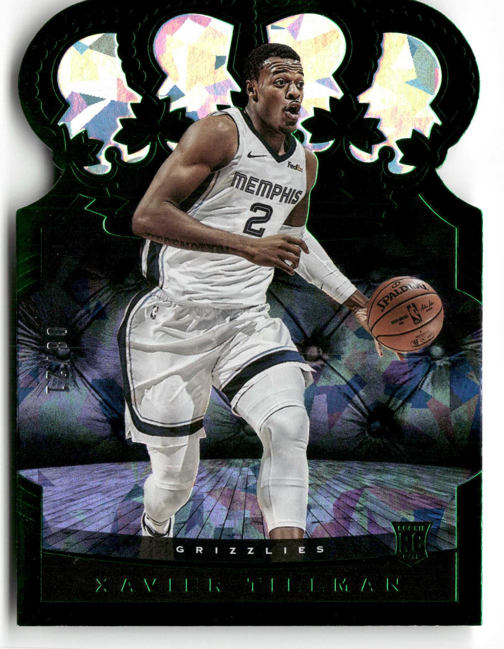 2020-21 Panini Crown Royale #87 Xavier Tillman FOTL Green Crystal RC #/21