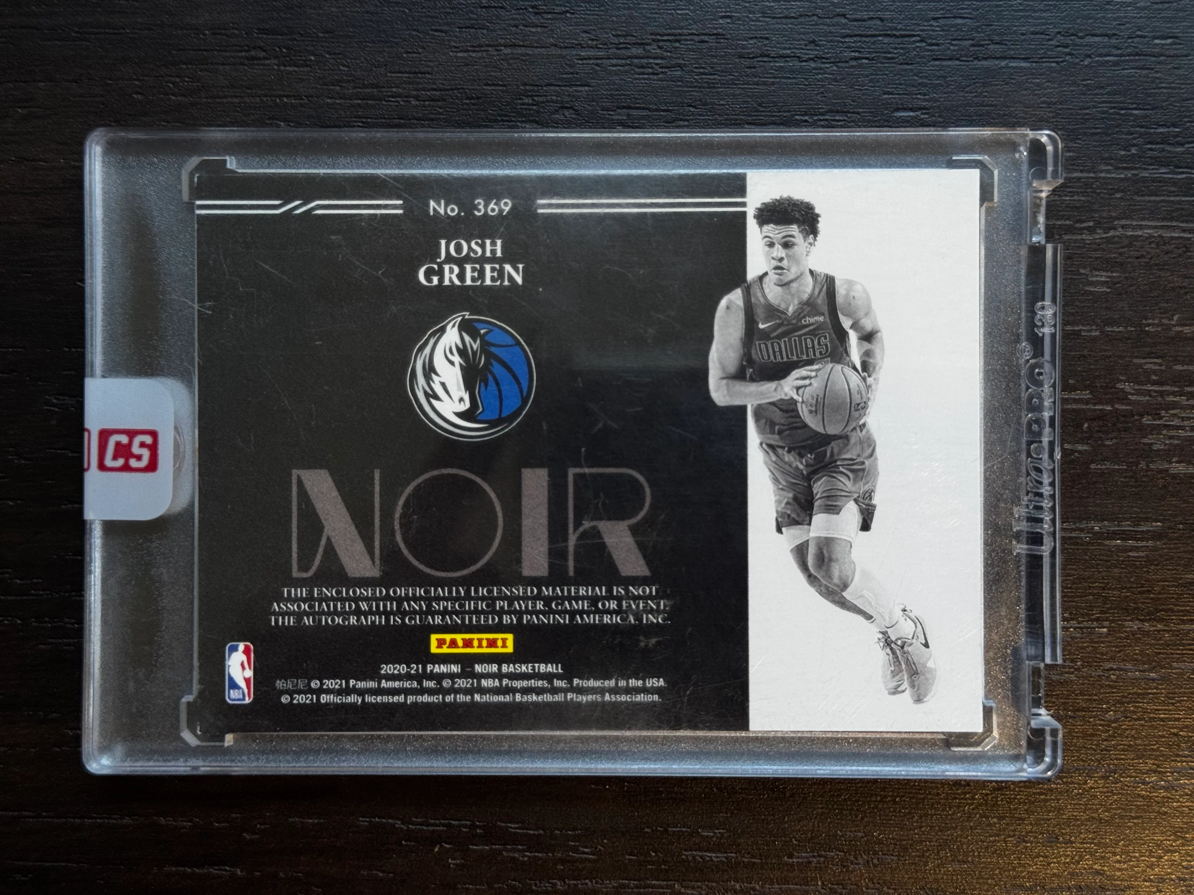2020-21 Panini Noir #369 Josh Green /99 Patch Auto Rookie - Image 2