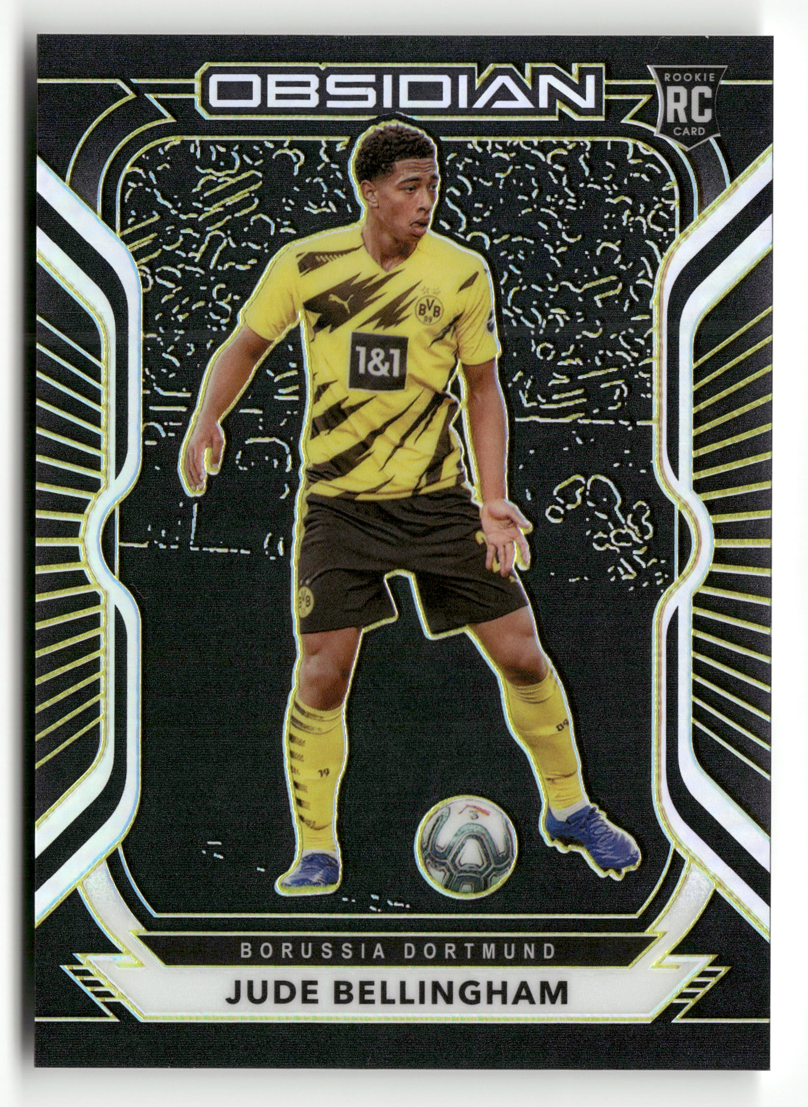 2020-21 Panini Obsidian Soccer #96 Jude Bellingham Electric Etch Yellow #/10 Colour Match
