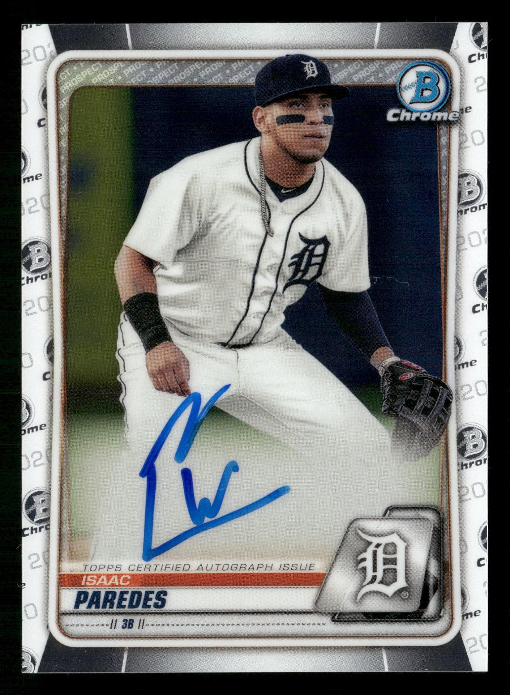 2020 Bowman Chrome #CPA-IP Isaac Paredes Prospect Autographs
