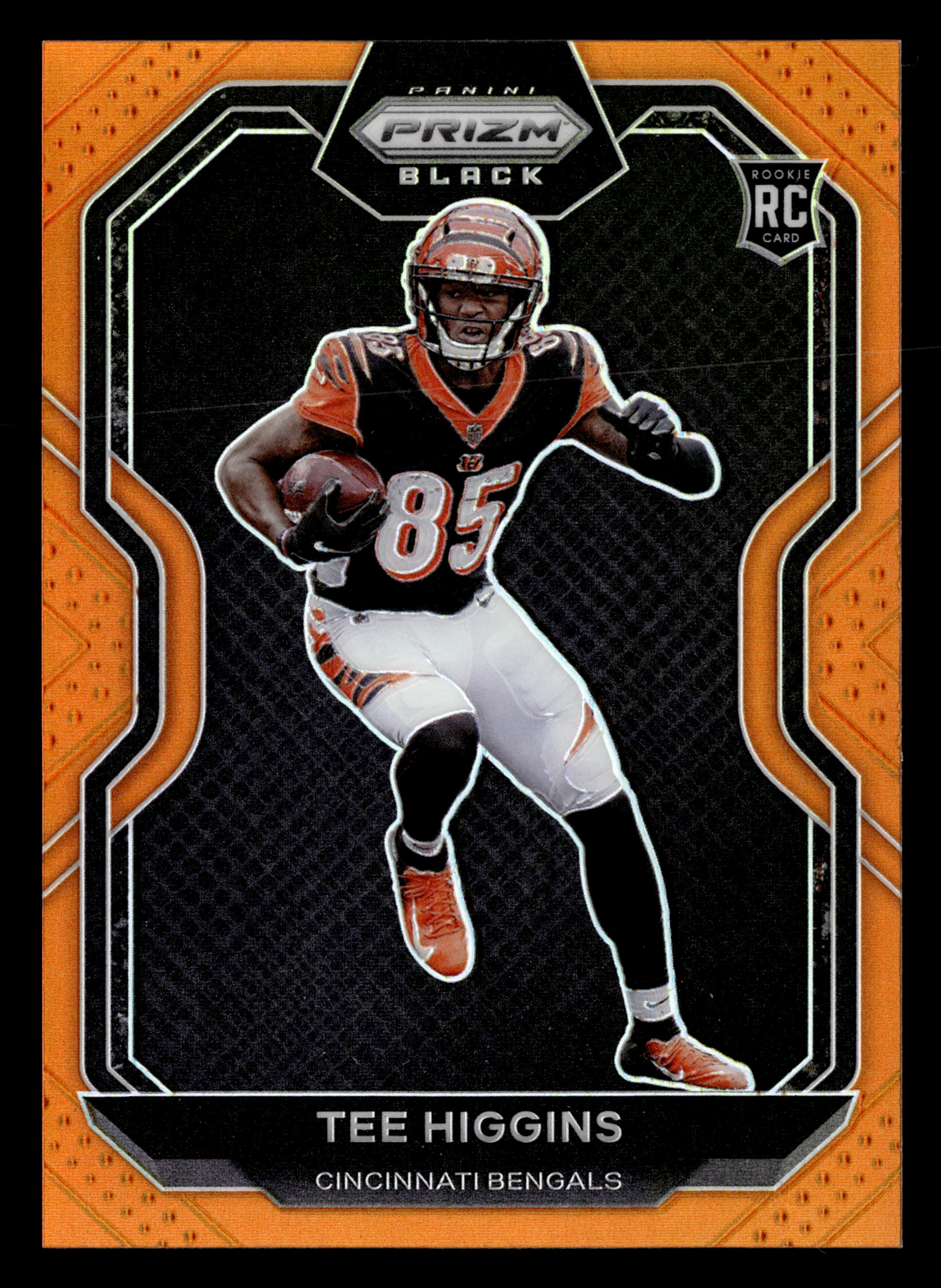 2020 Panini Chronicles #PB-10 Tee Higgins Prizm Black Orange #/75