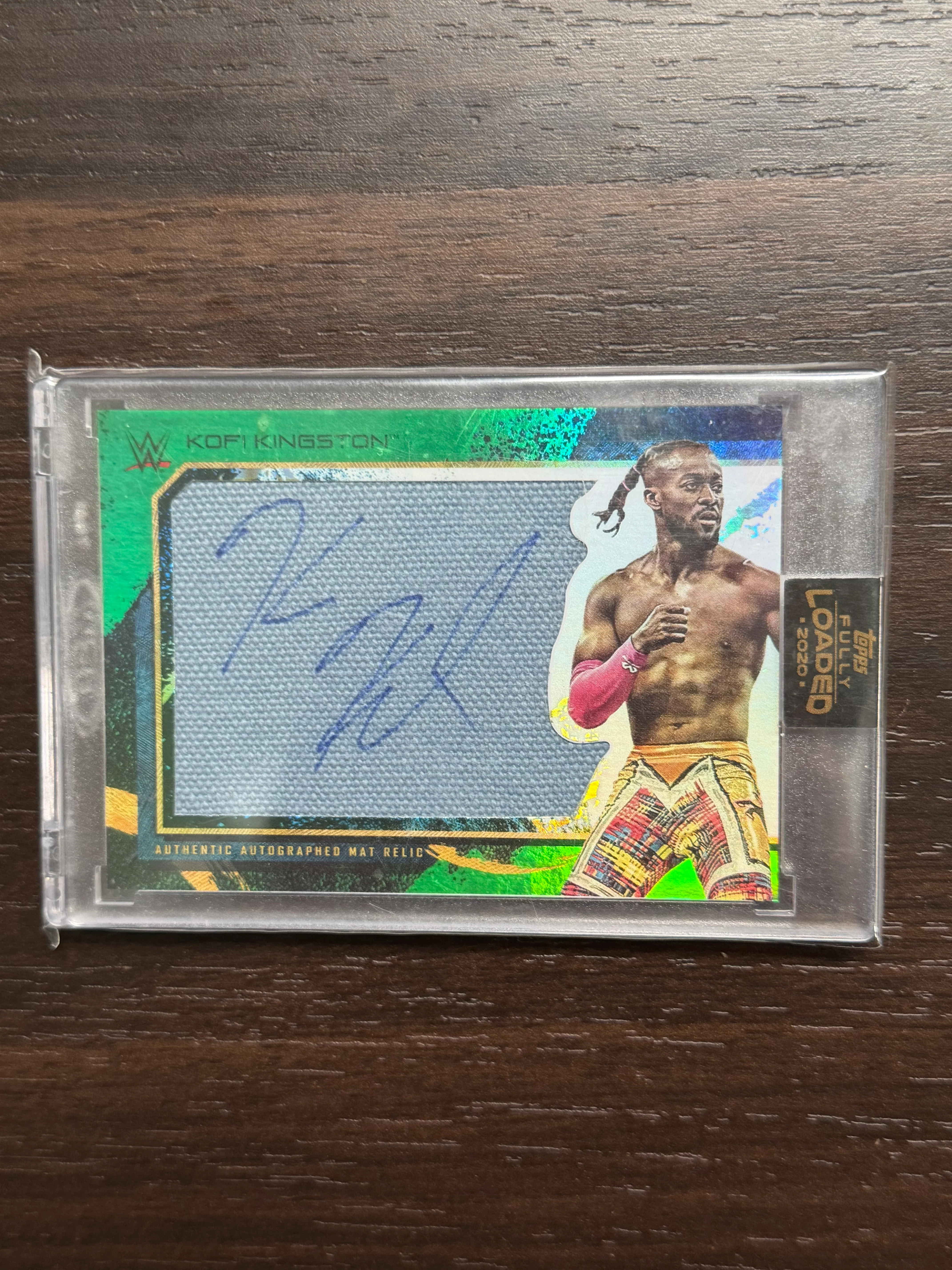 2020 Topps Fully Loaded #M-KK Kofi Kingston 2020 Autograph Mat Green /50 Sealed Relic