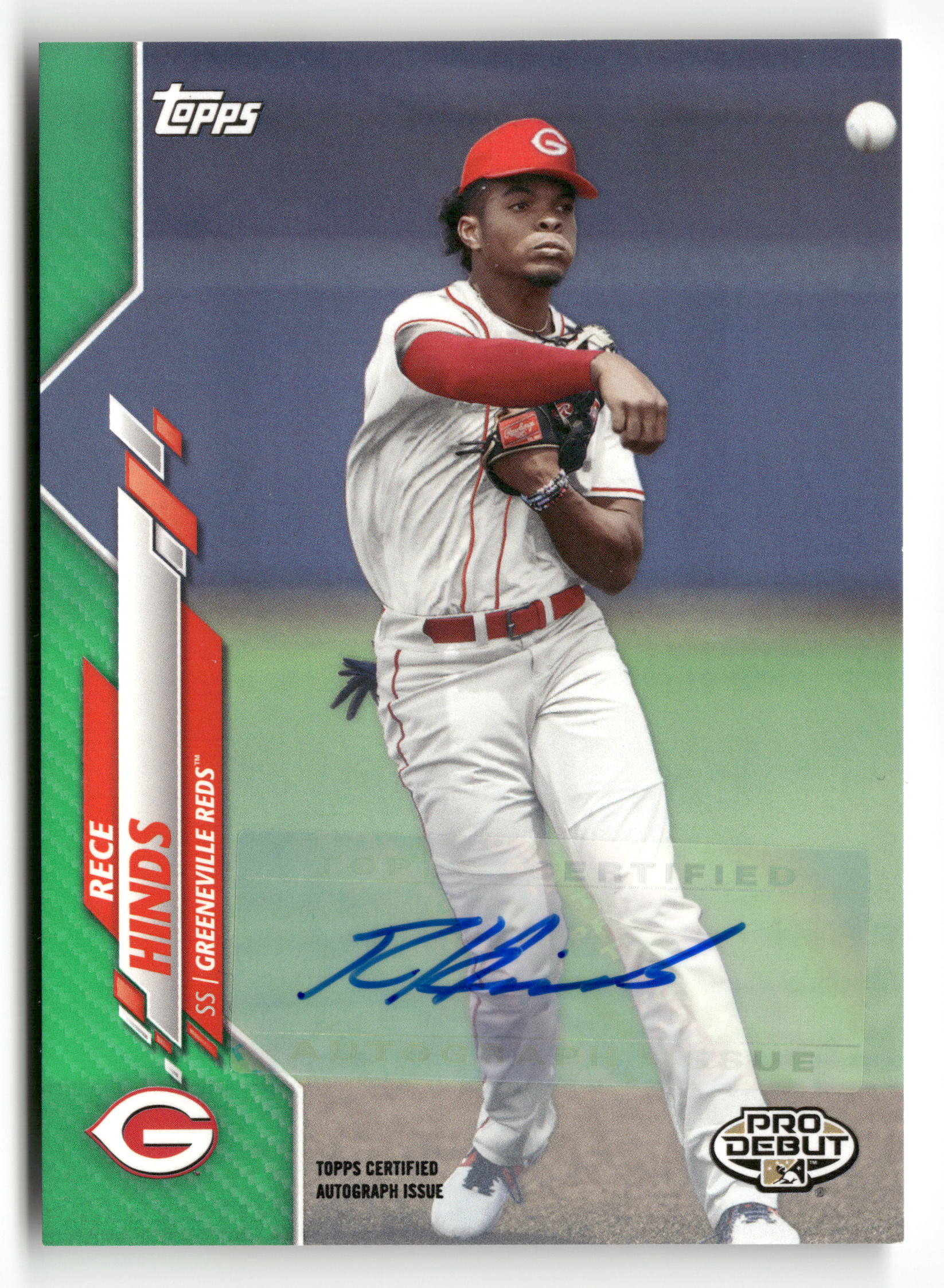2020 Topps Pro Debut #PD-51 Rece Hinds Autographs Green #/99