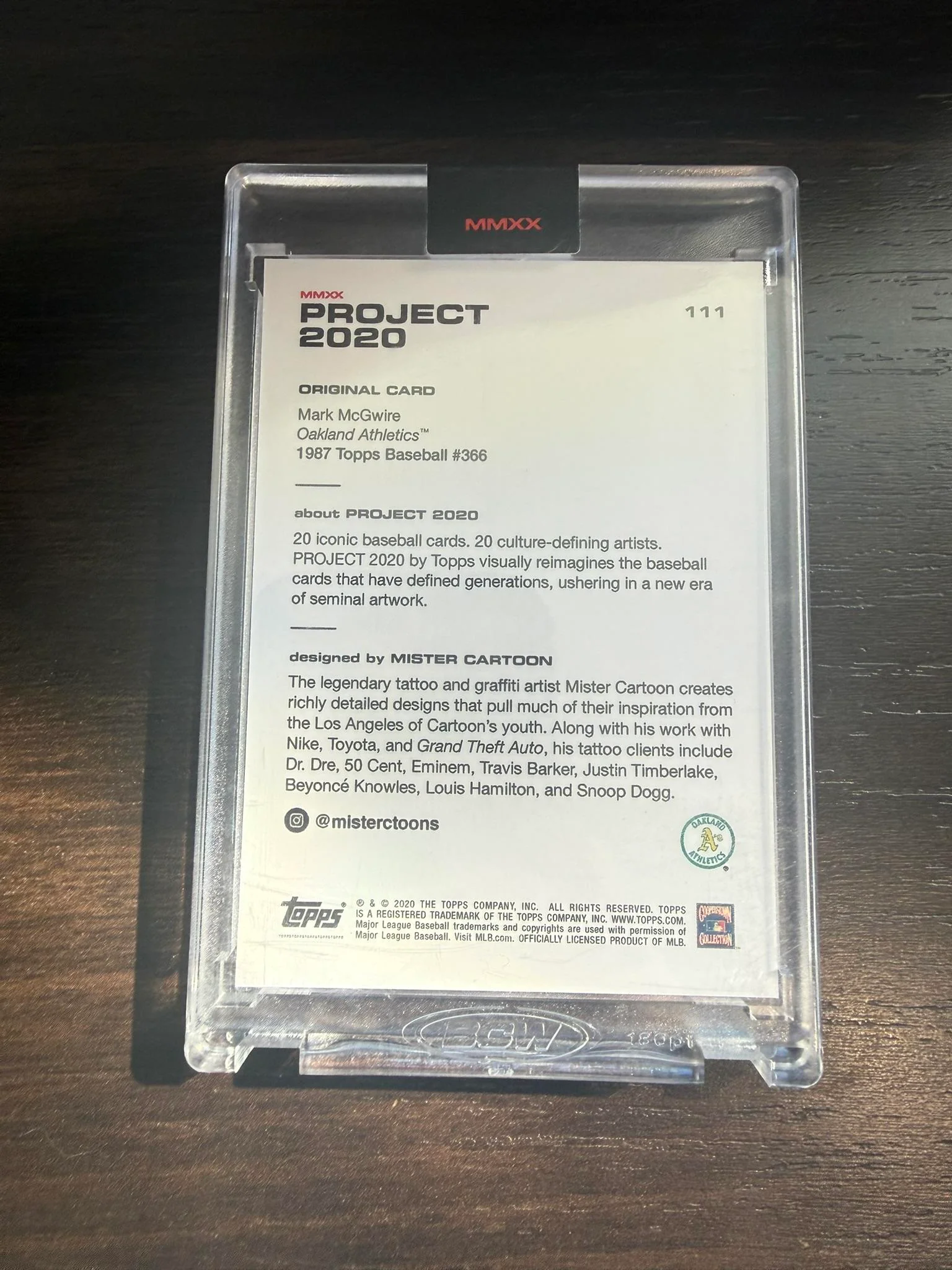 2020 Topps Project 2020 #111 Mark McGwire - Image 2