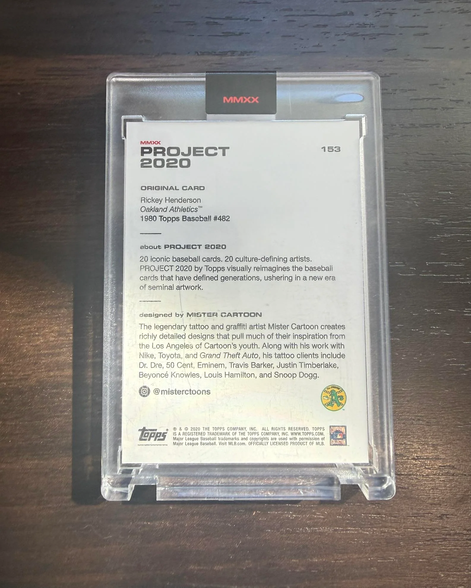 2020 Topps Project 2020 #153 Rickey Henderson - Image 2