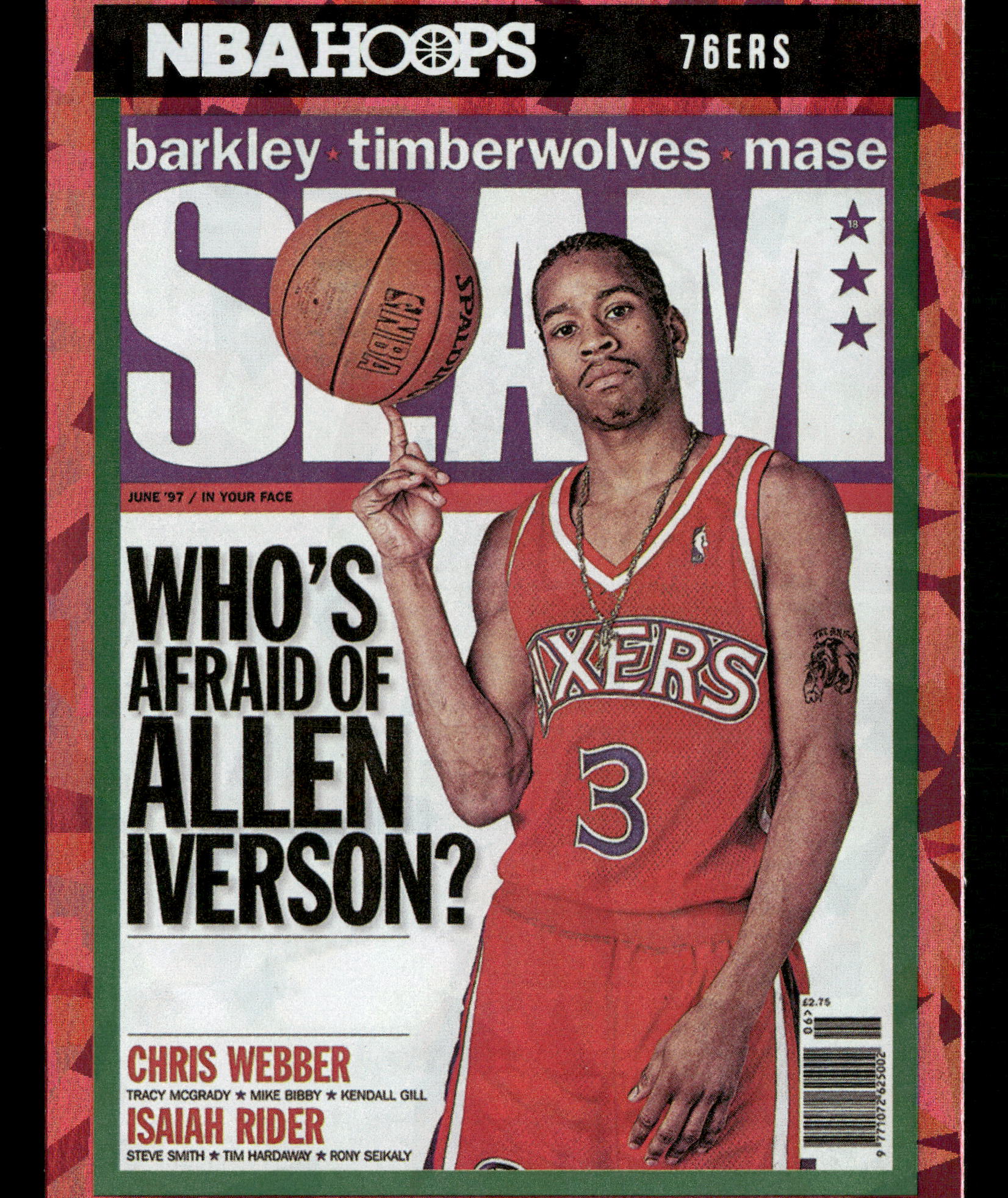 2021-22 Hoops #SLAM18 Allen Iverson Slam Magazine Holo Insert