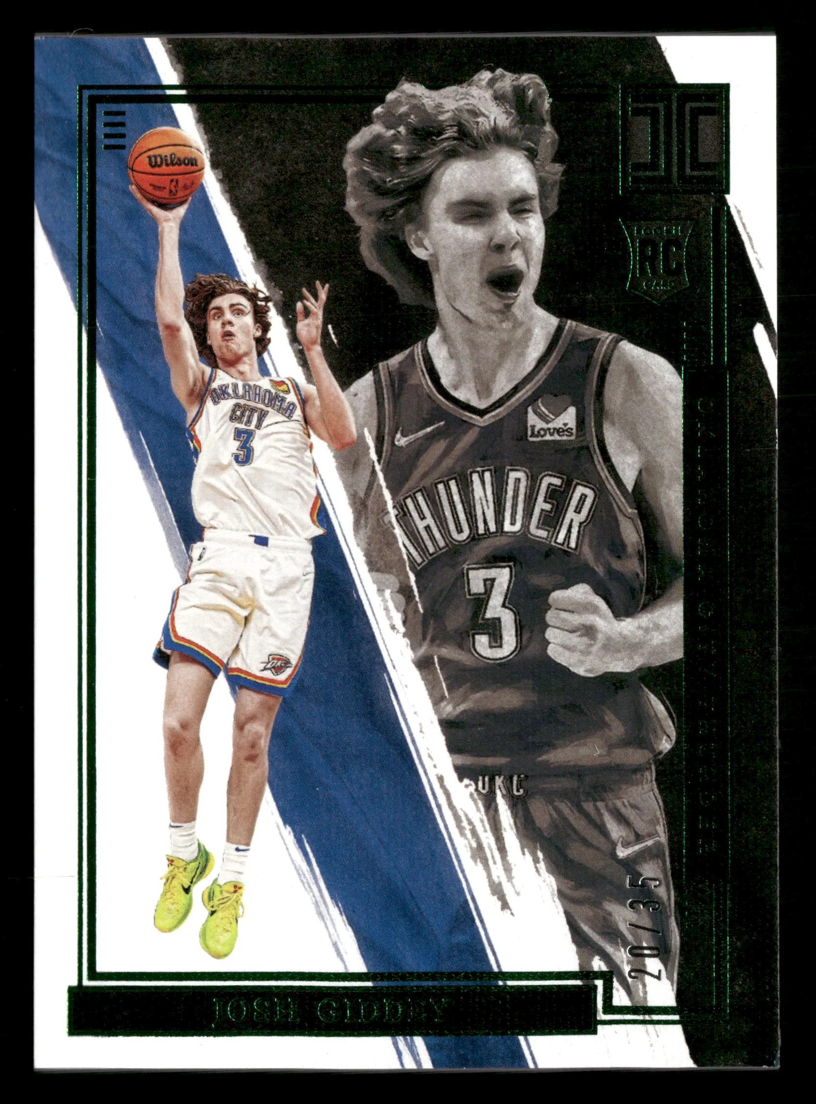 2021-22 Panini Impeccable #85 Josh Giddey Green #/35 - Image 3