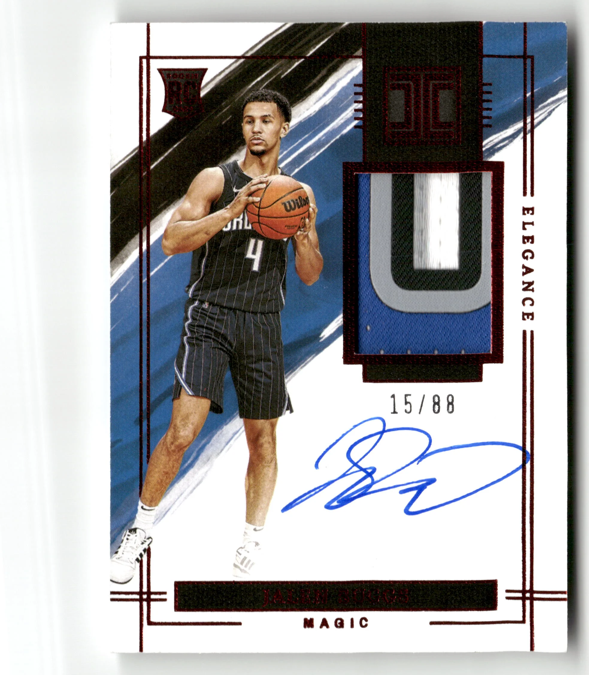 2021-22 Panini Impeccable Basketball No.105 Jalen Suggs RPA Rookie Patch Auto /88