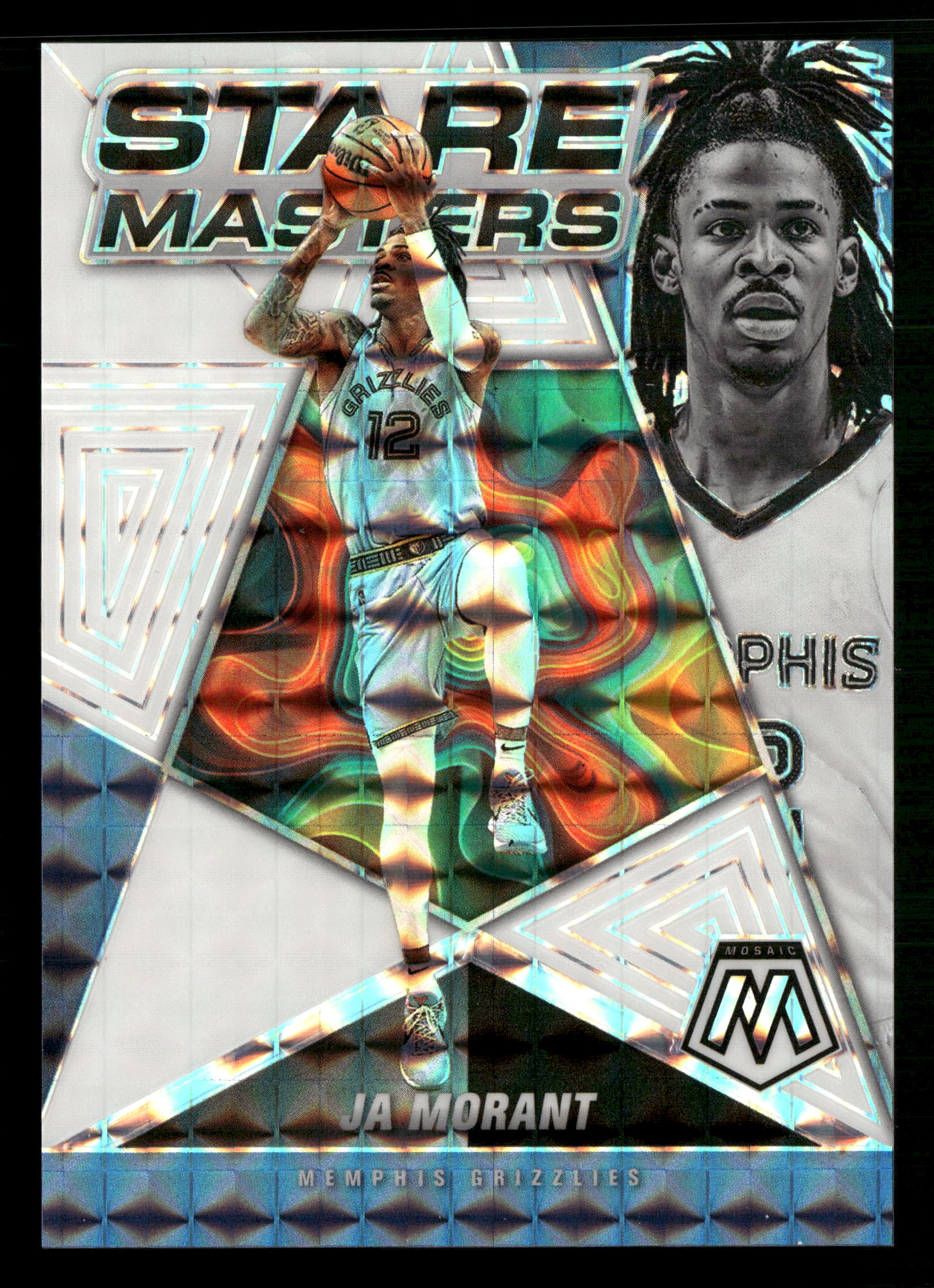 2021-22 Panini Mosaic #16 Ja Morant Stare Masters Mosaic /25