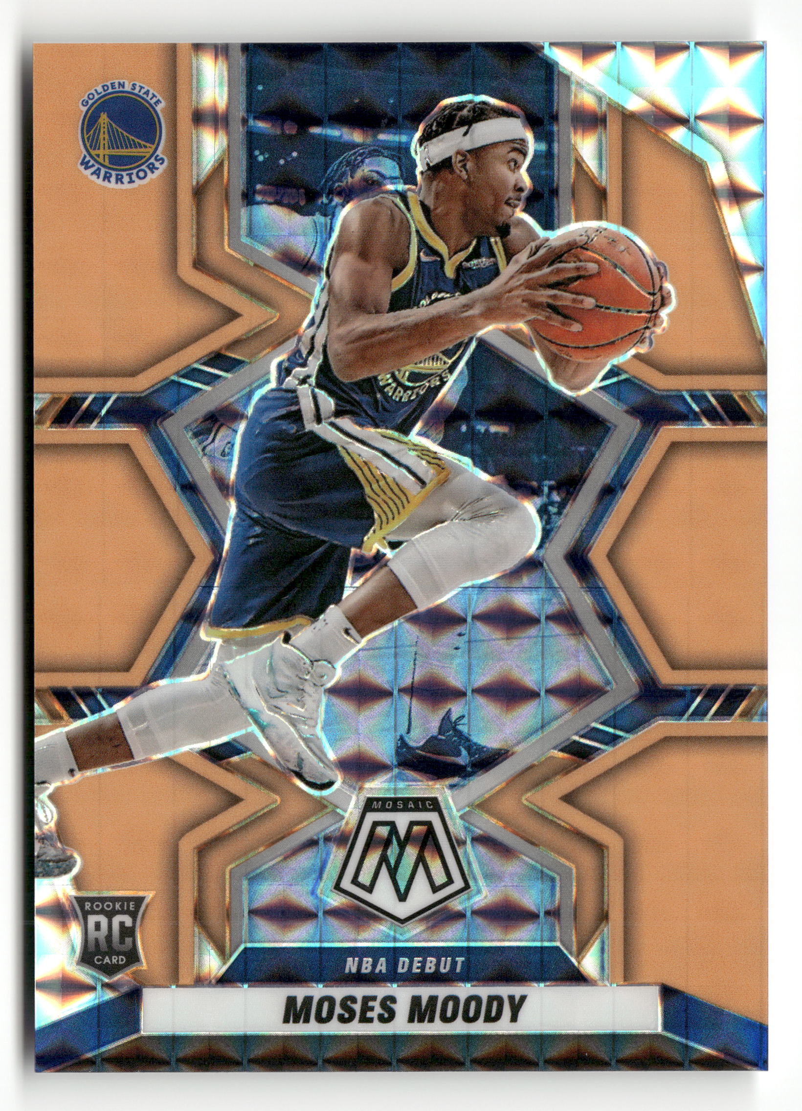 2021-22 Panini Mosaic #277 Moses Moody Orange Fluorescent RC #/25