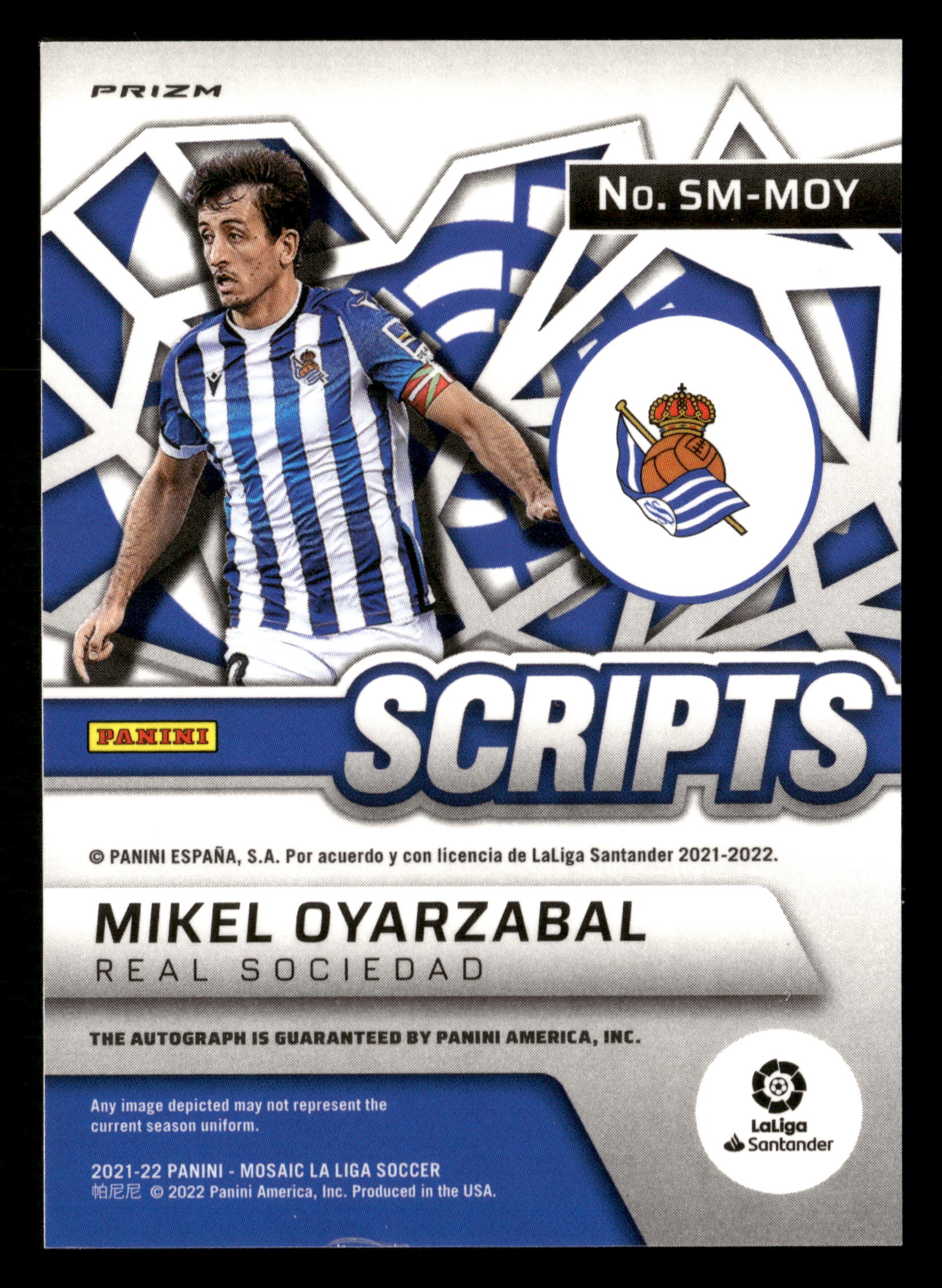 2021-22 Panini Mosaic La Liga #SM-MOY Mikel Oyarzabal Scripts Mosaic - Image 2