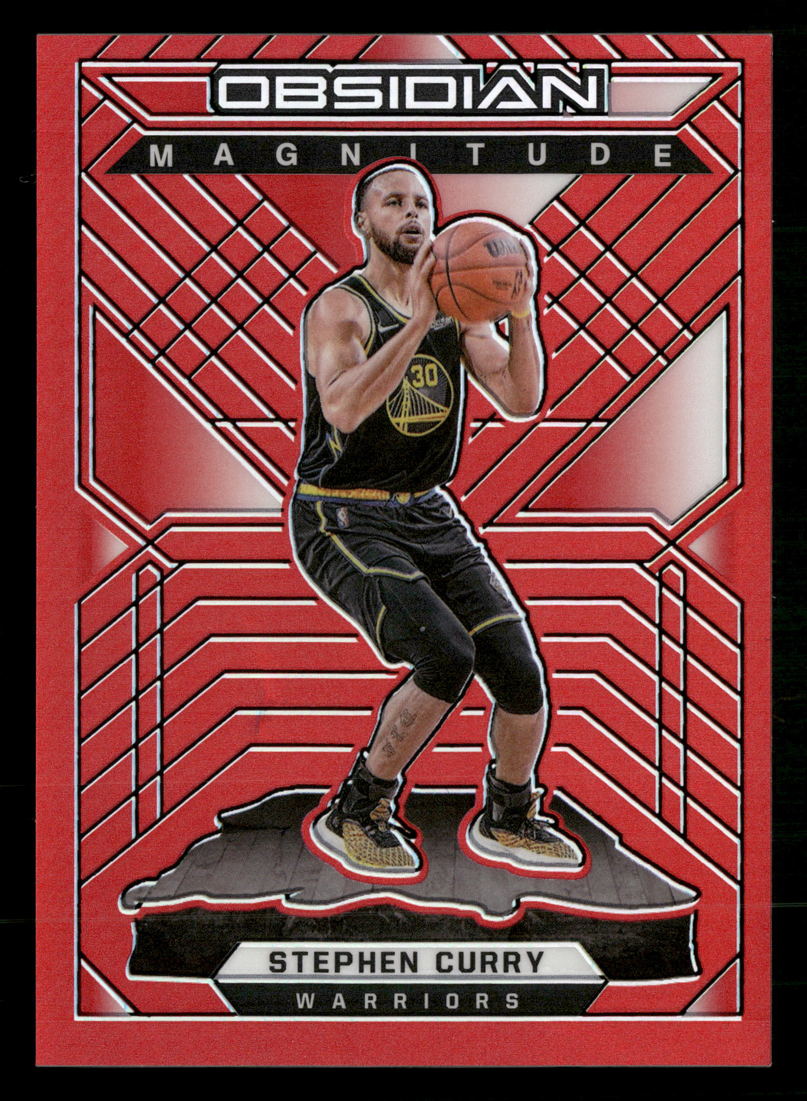 2021-22 Panini Obsidian #30 Stephen Curry Magnitude Electric Etch Red Flood