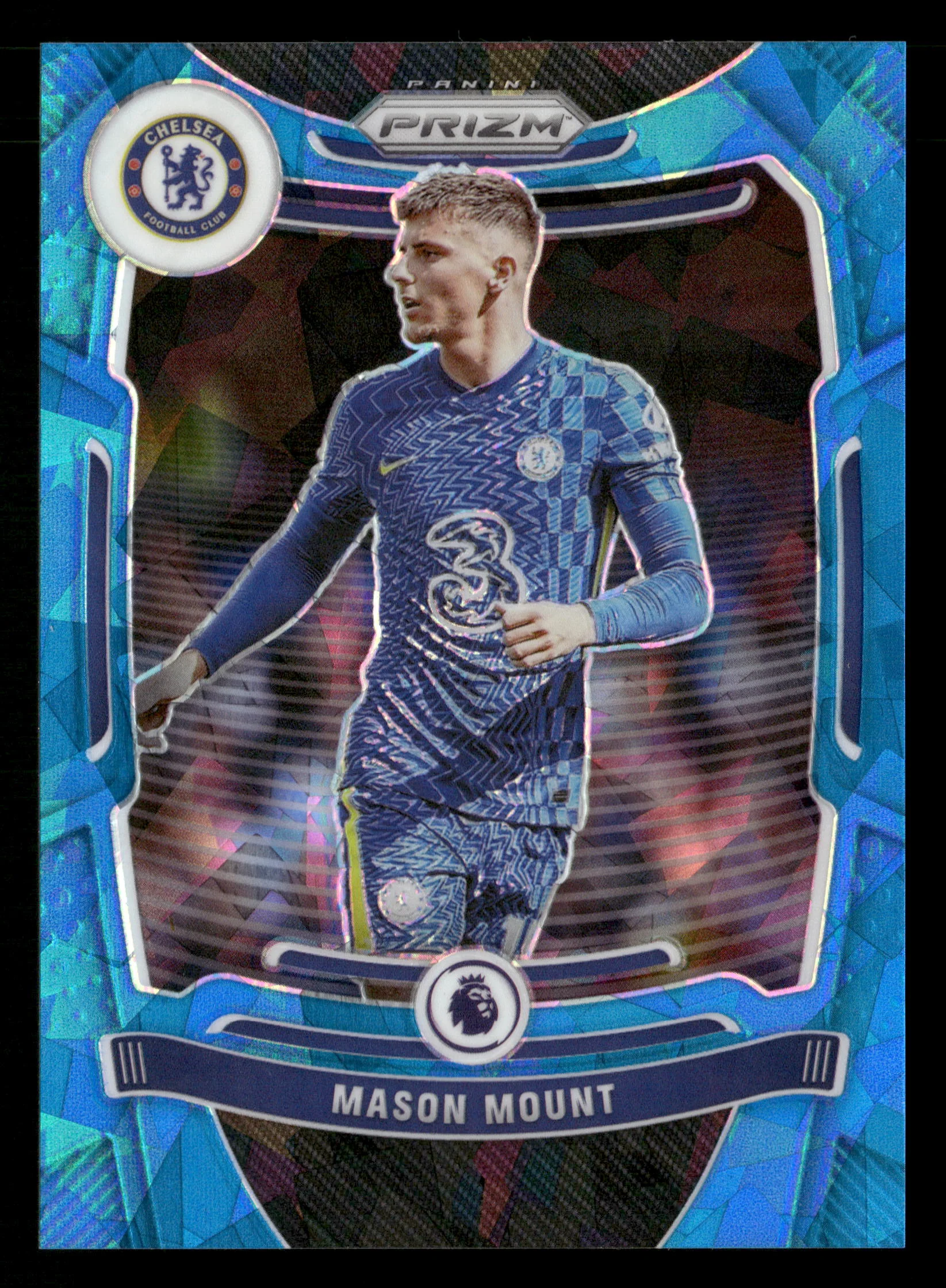 2021-22 Panini Prizm Premier League #250 Mason Mount Prizms Blue Ice #/75