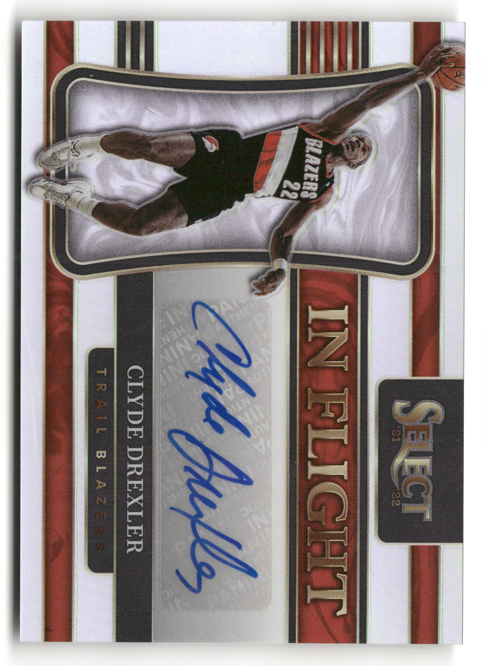 2021/22 Panini Select IF-CDX Clyde Drexler In Flight Autograph /299