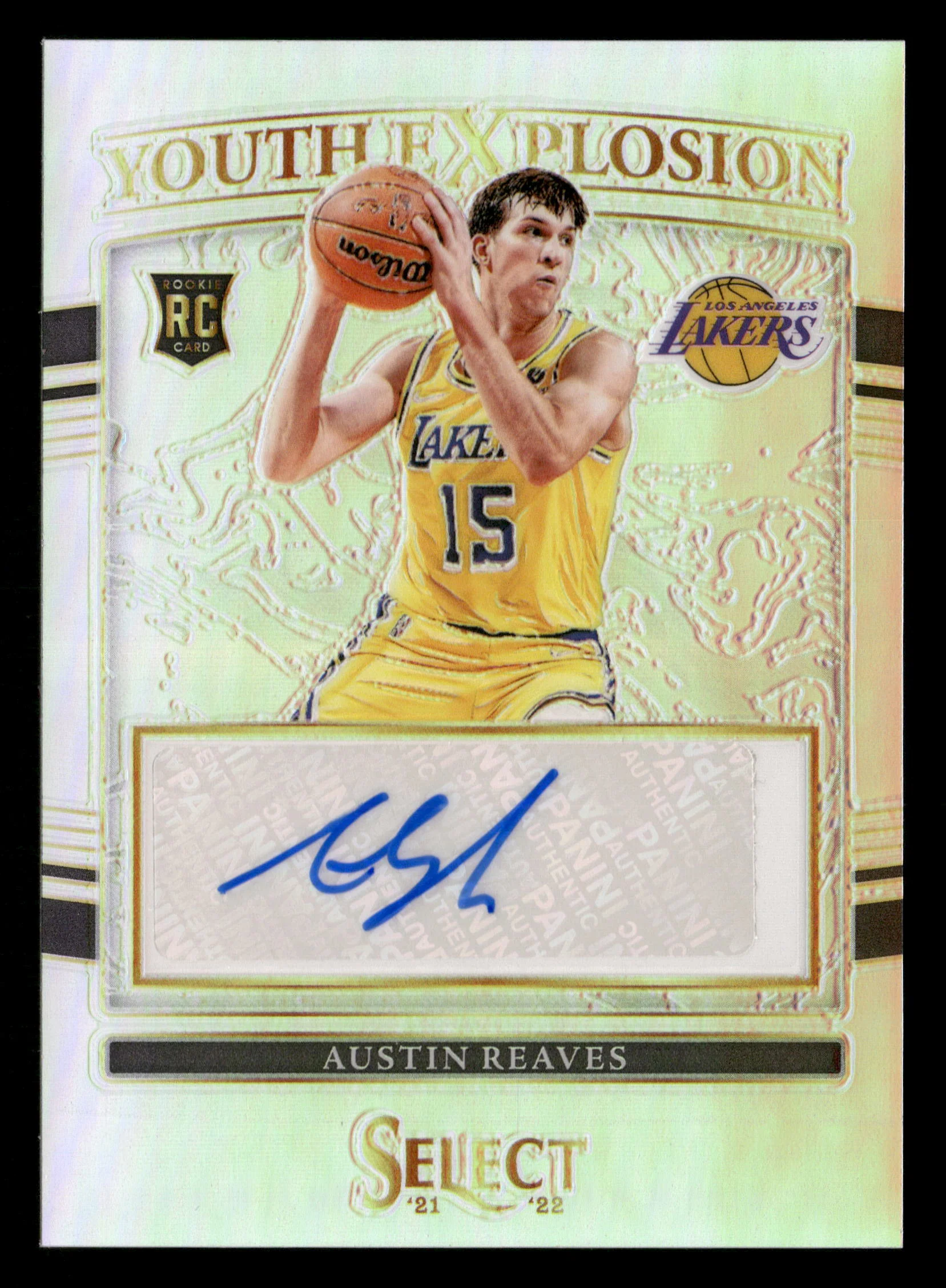 2021-22 Panini Select #YE-ARV Austin Reeves Silver Youth Explosion Rookie Auto