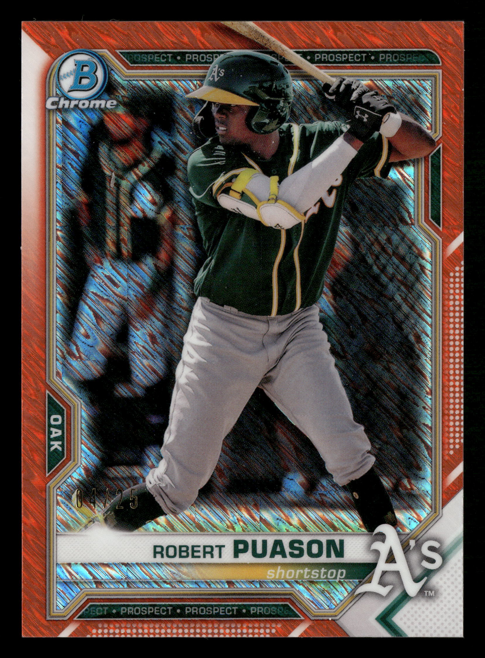 2021 Bowman #BCP-45 Robert Puason Chrome Prospects Orange Refractor #/25